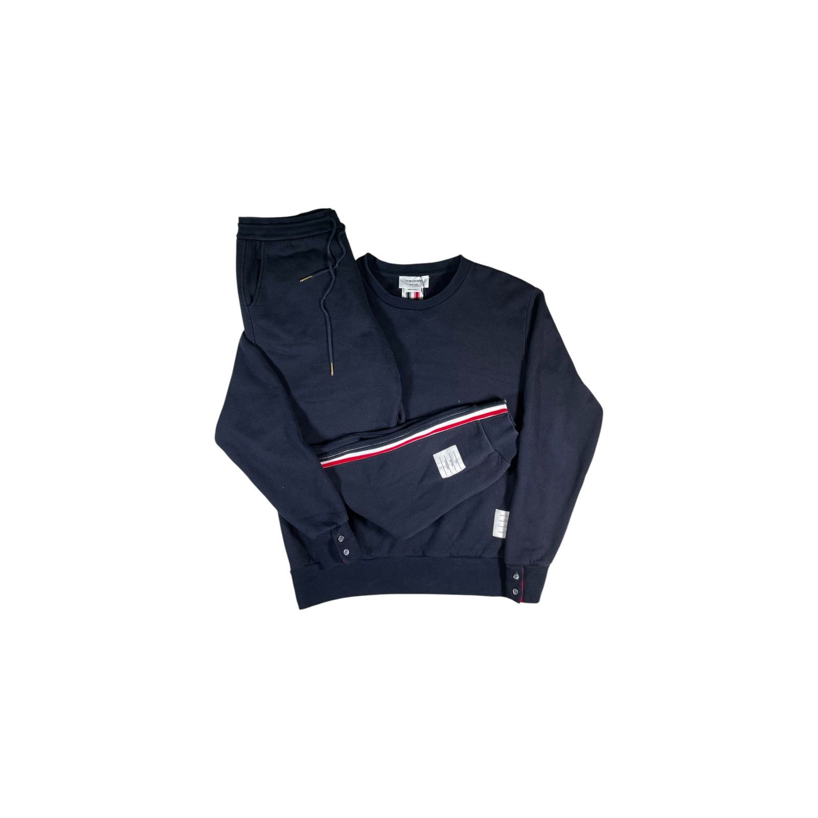 Thom Browne Thom Browne Navy,Red & White Stripe Sweatsuit Size US M / EU 48-50 / 2 - 1 Preview
