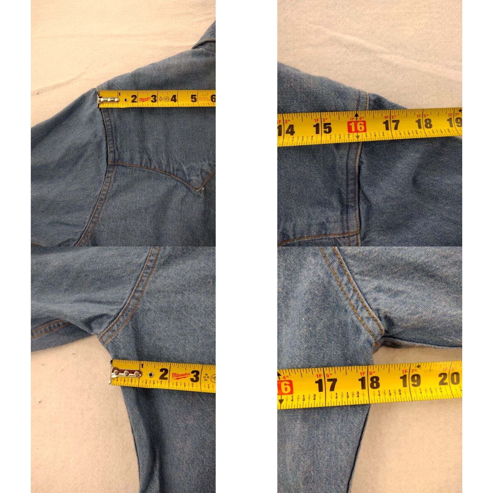 Denime Vintage F.U. Denim Shirt Men’s Medium Western Snap Long Sleeve 90s Blue Size US M / EU 48-50 / 2 - 8 Thumbnail
