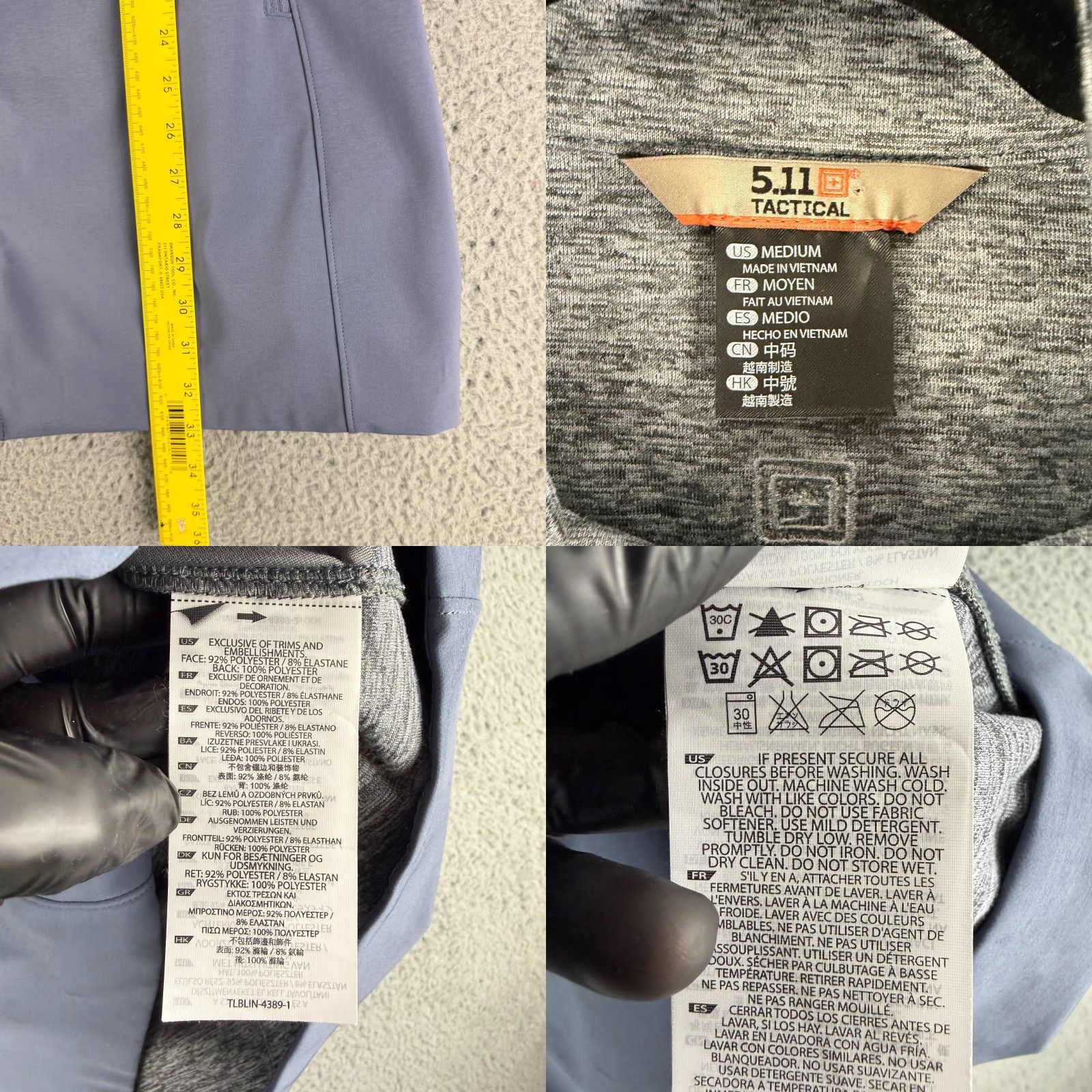 Vintage 5.11 Tactical Atlas Jacket Womens Medium Blue Full Zip Long Sleeve Softshell Jacket Size M / US 6-8 / IT 42-44 - 8 Thumbnail