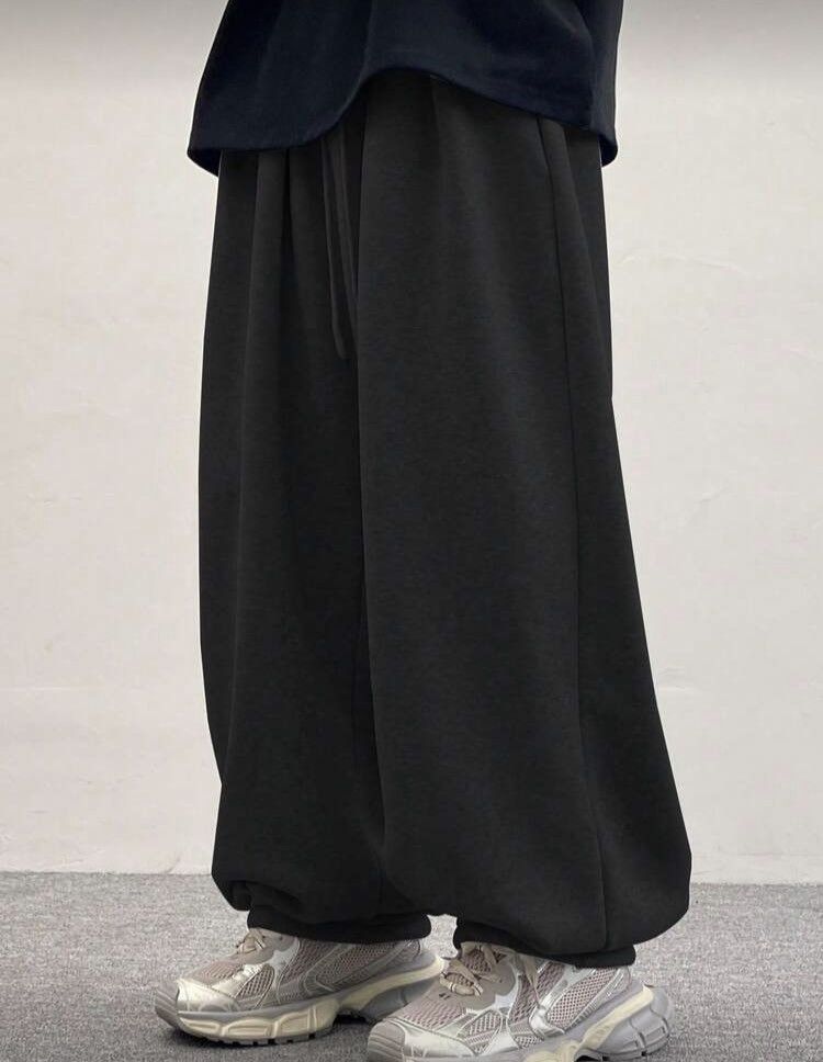 Japanese Brand Wide-Leg Baggy Fleece Sweatpants Oversized Joggers Size US 34 / EU 50 - 4 Thumbnail