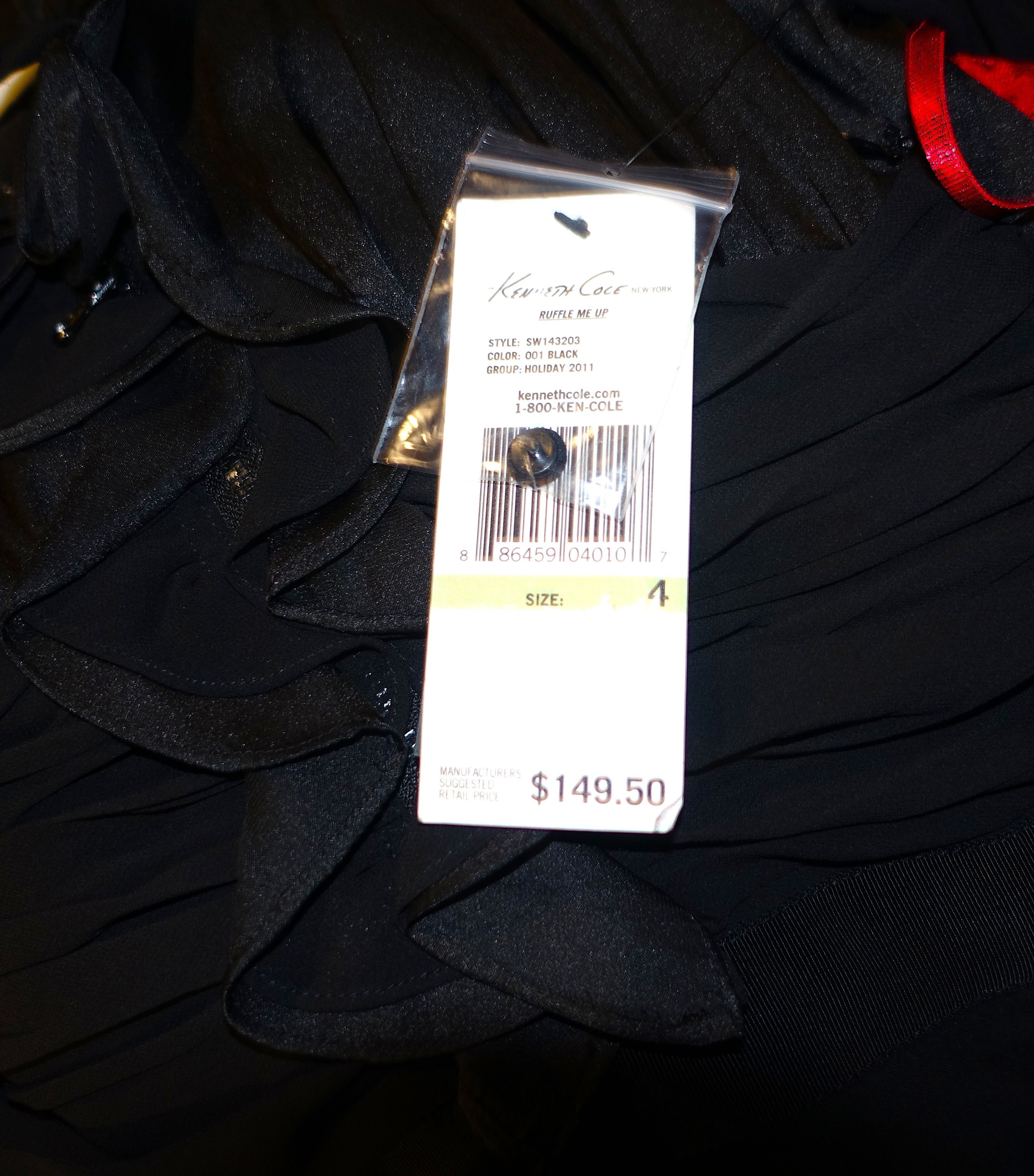 Kenneth Cole Kenneth Cole New York Black Ruffle Dress 4 NWT $150 Size S / US 4 / IT 40 - 9 Thumbnail