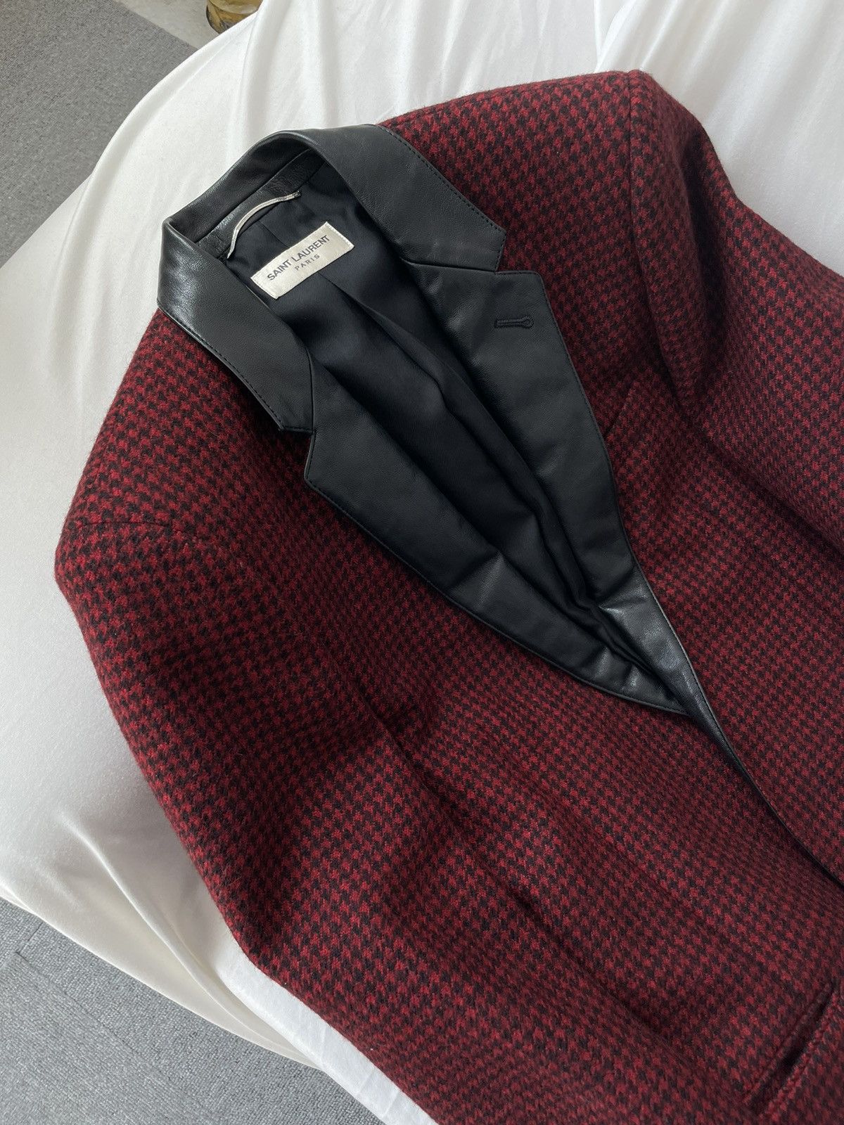 Saint Laurent Paris Hedi-era Saint Laurent Paris Leather-collar Blazer Size US XS / EU 42 / 0 - 6 Thumbnail