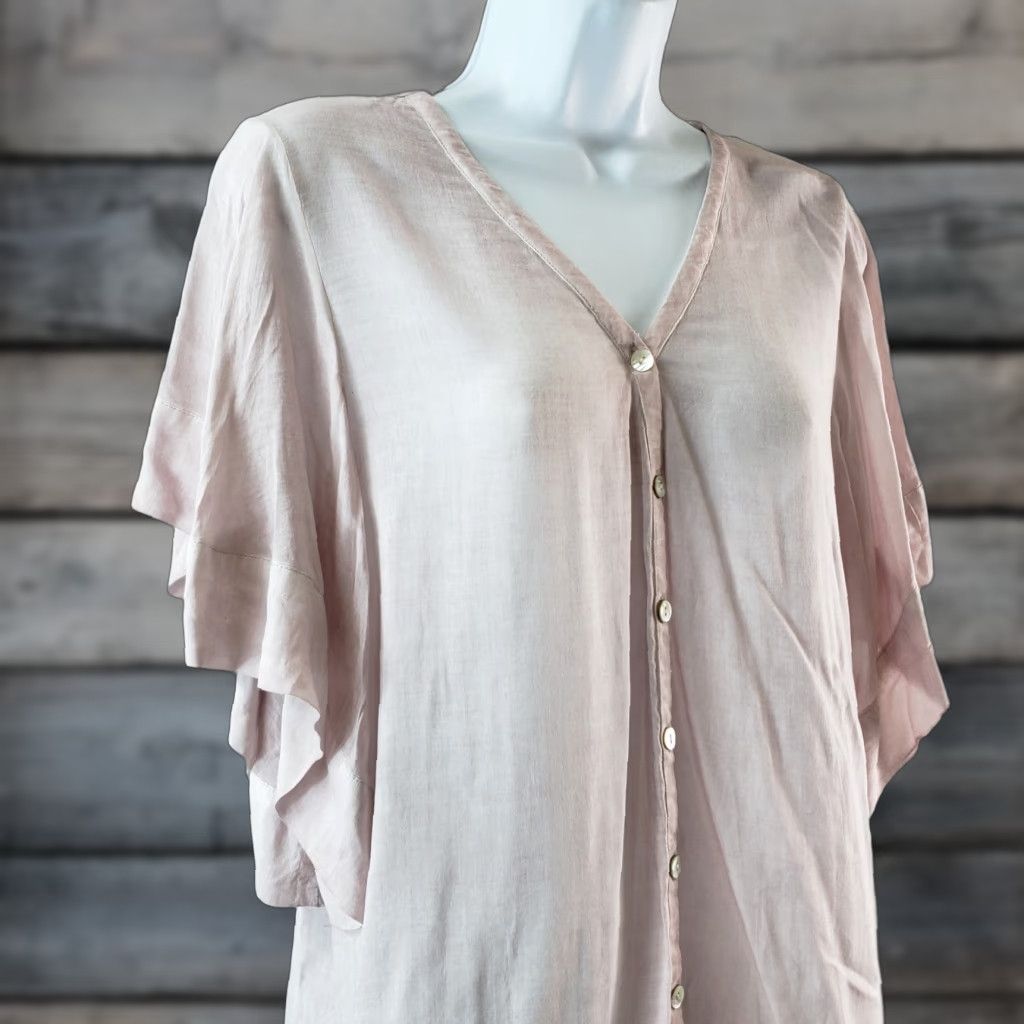 Young Fabulous & Broke VINTAGE Young Fabulous & Broke Womens Button Front Shirt Sz Small Light Pink Purple Size S / US 4 / IT 40 - 1 Thumbnail