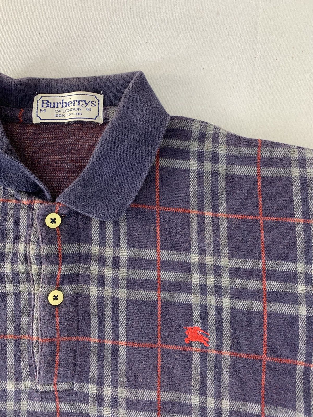 Burberry Vintage Burberrys Of London Striped Checked Polo Tee Size US M / EU 48-50 / 2 - 3 Thumbnail