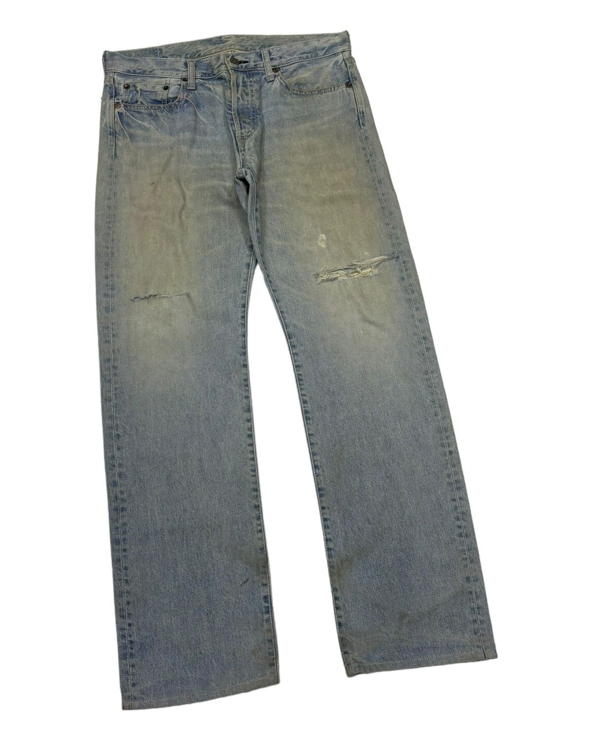 Hysteric Glamour 🔥VINTAGE SPELLBOUND BLUE WASH DISTRESSED DENIM JEANS Size US 33 - 3 Thumbnail