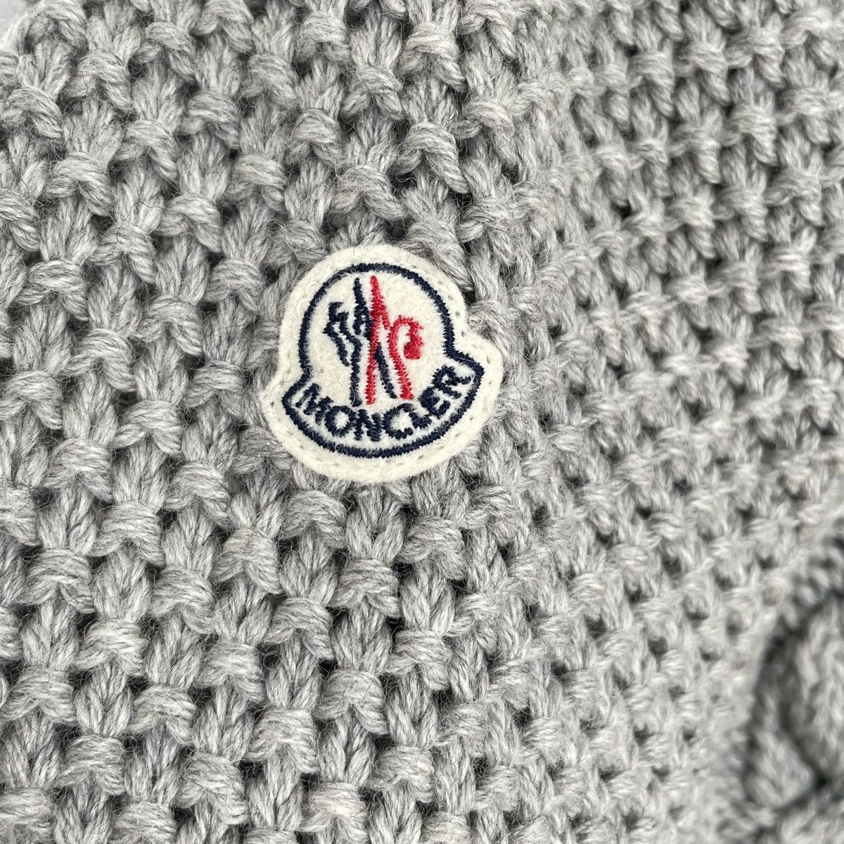 Moncler Moncler Grey Wool Panel Knit Cardigan K26WX Size S / US 4 / IT 40 - 6 Thumbnail