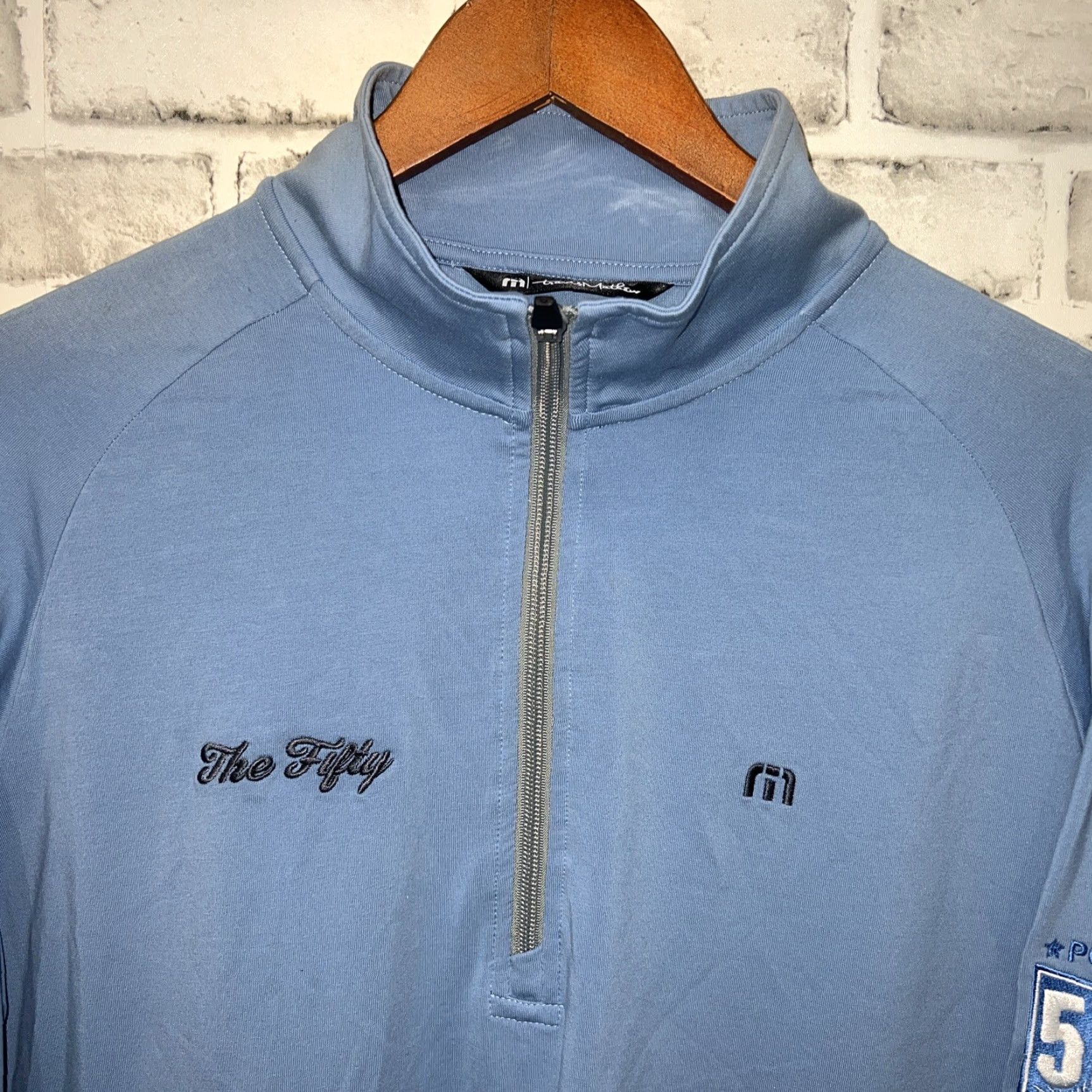 TravisMathew TRAVIS MATHEW Blue Half-Zip Pullover Mens Regular Size M Activewear Size US M / EU 48-50 / 2 - 2 Thumbnail