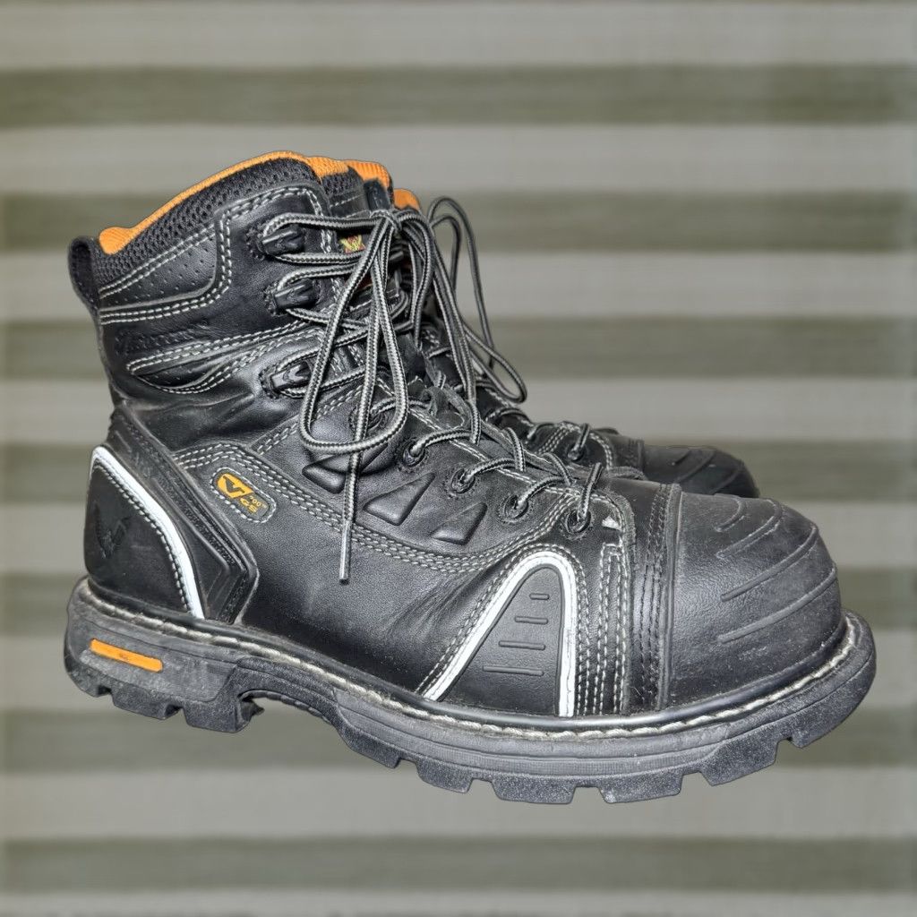Thorogood 804-6444 Men's Work Boot 6 Leather Safety Toe Black Size