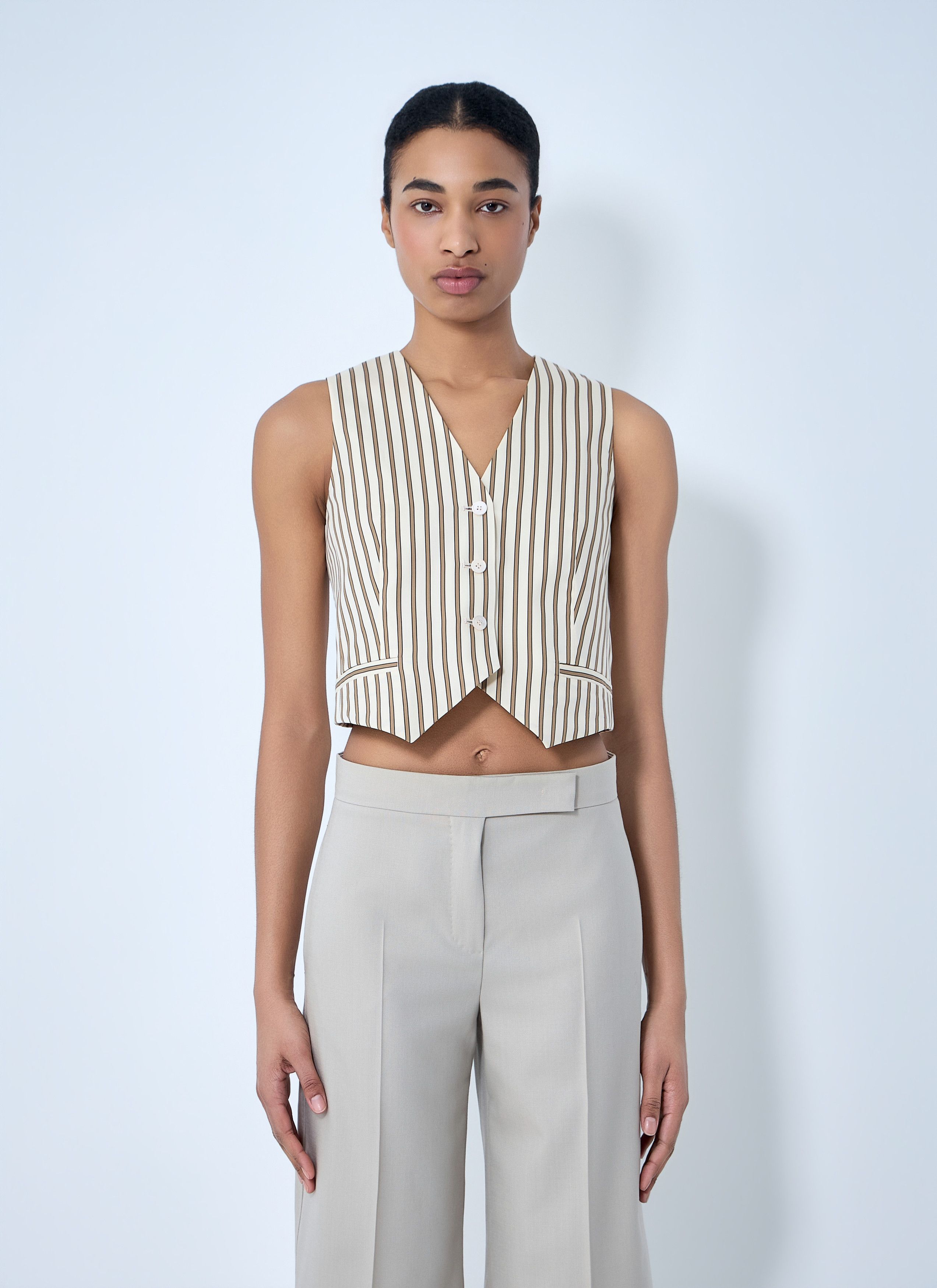 Max Mara Striped Buttoned Waistcoat Size M / US 6-8 / IT 42-44 - 1 Thumbnail