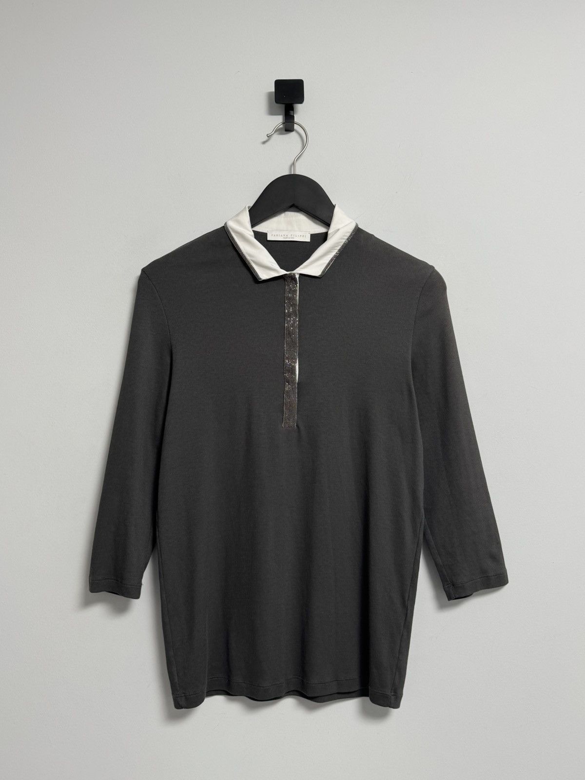 Fabiana Filippi Fabiana Filippi Knit Top Elegant 3/4 Sleeve Blouse Size M / US 6-8 / IT 42-44 - 1 Thumbnail