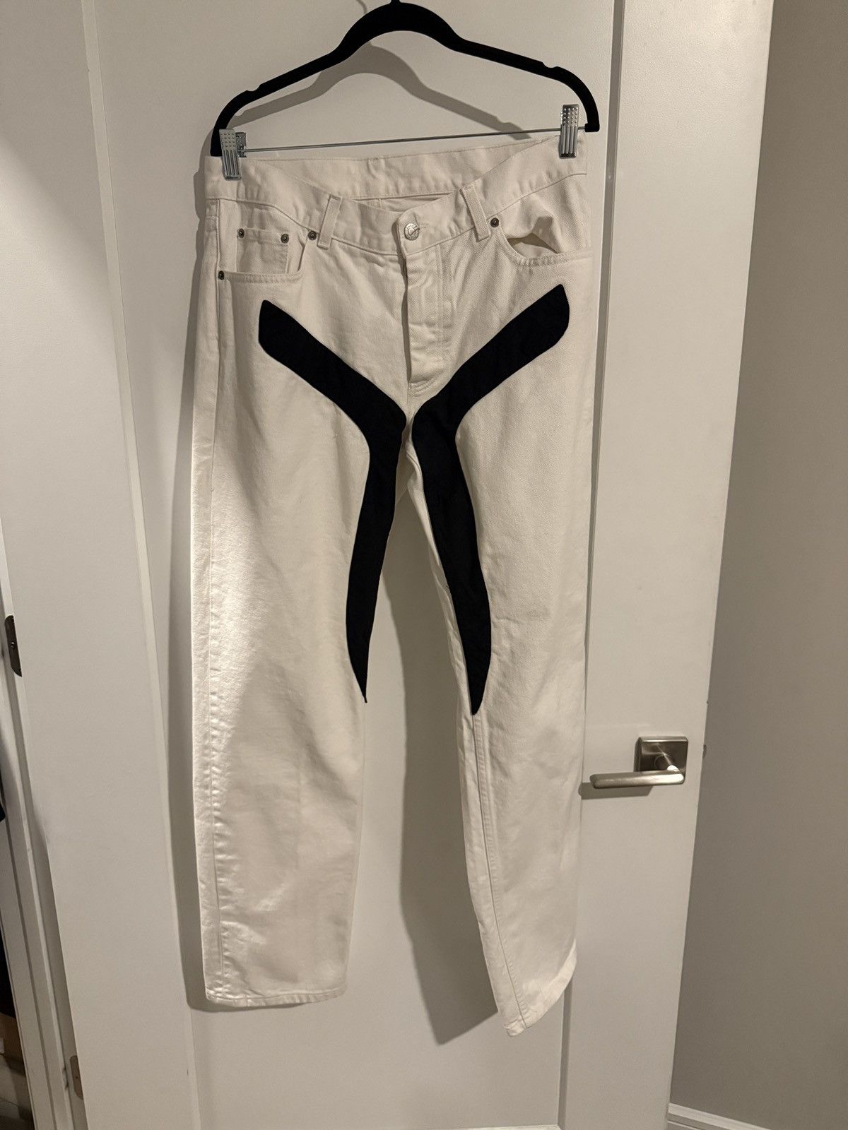 Helmut Lang Helmut Lang SS2003 Scissor Denim (White) Size US 34 / EU 50 - 1 Thumbnail