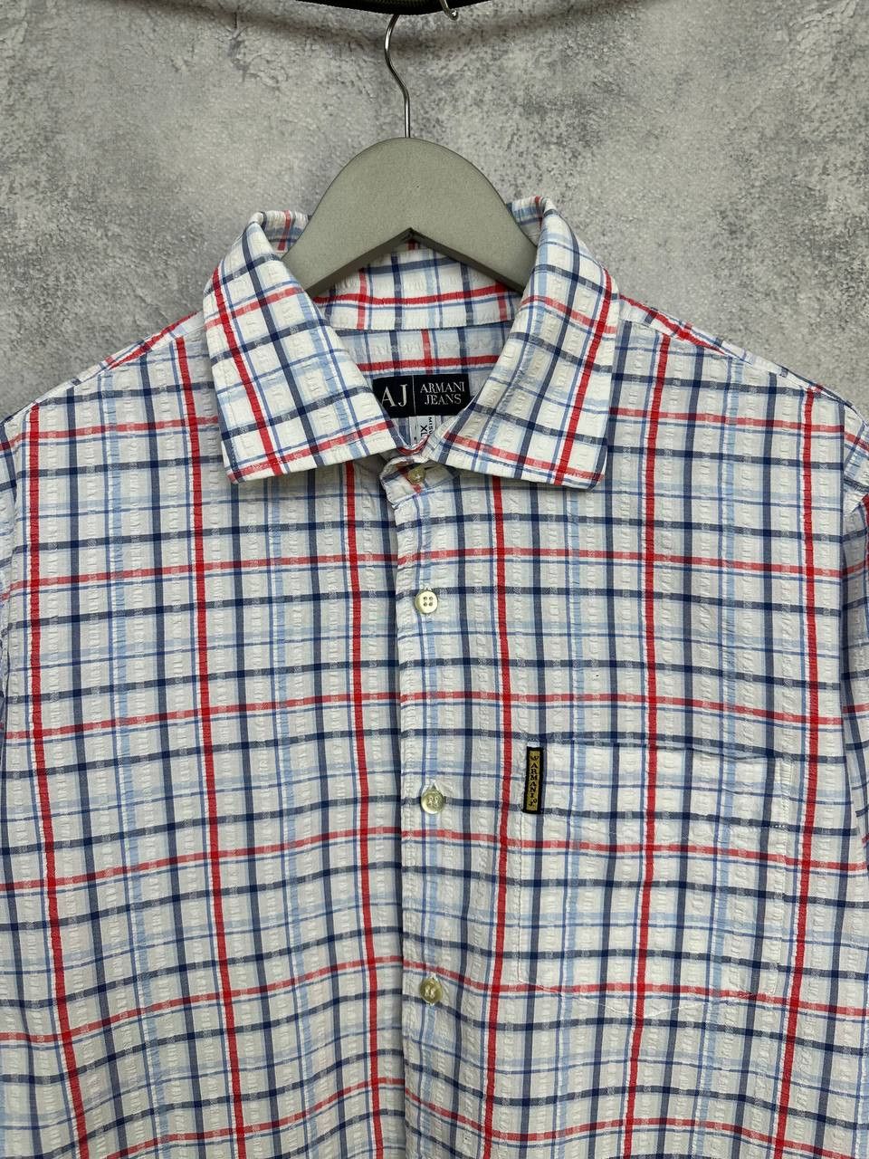 Giorgio Armani Armani Jeans Vintage Check Button Up Shirt Textured Pattern Size US XL / EU 56 / 4 - 4 Thumbnail