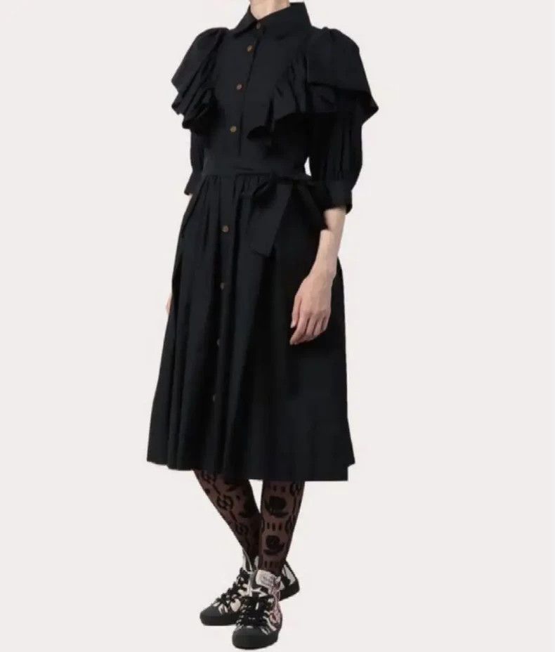Vivienne Westwood Vivienne Westwood size00 Loose cotton shirt with ruffled ed Size L / US 10 / IT 46 - 1 Thumbnail