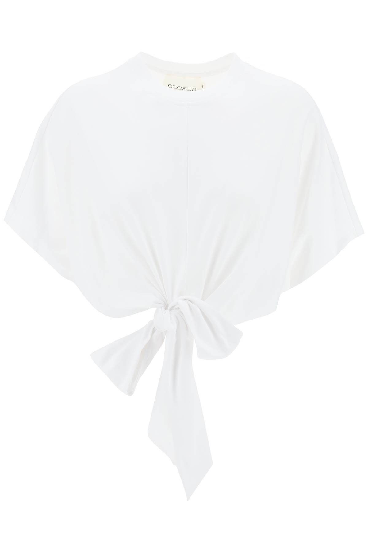 image of Closed T-Shirt With Knot Detail in White, Women's (Size Small)