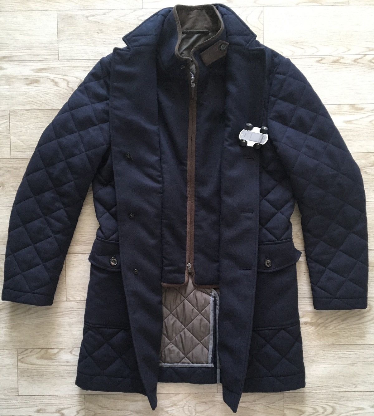Hackett Hackett Mayfair London Bespoke Wool Padded Overcoat Size US S / EU 44-46 / 1 - 2 Thumbnail