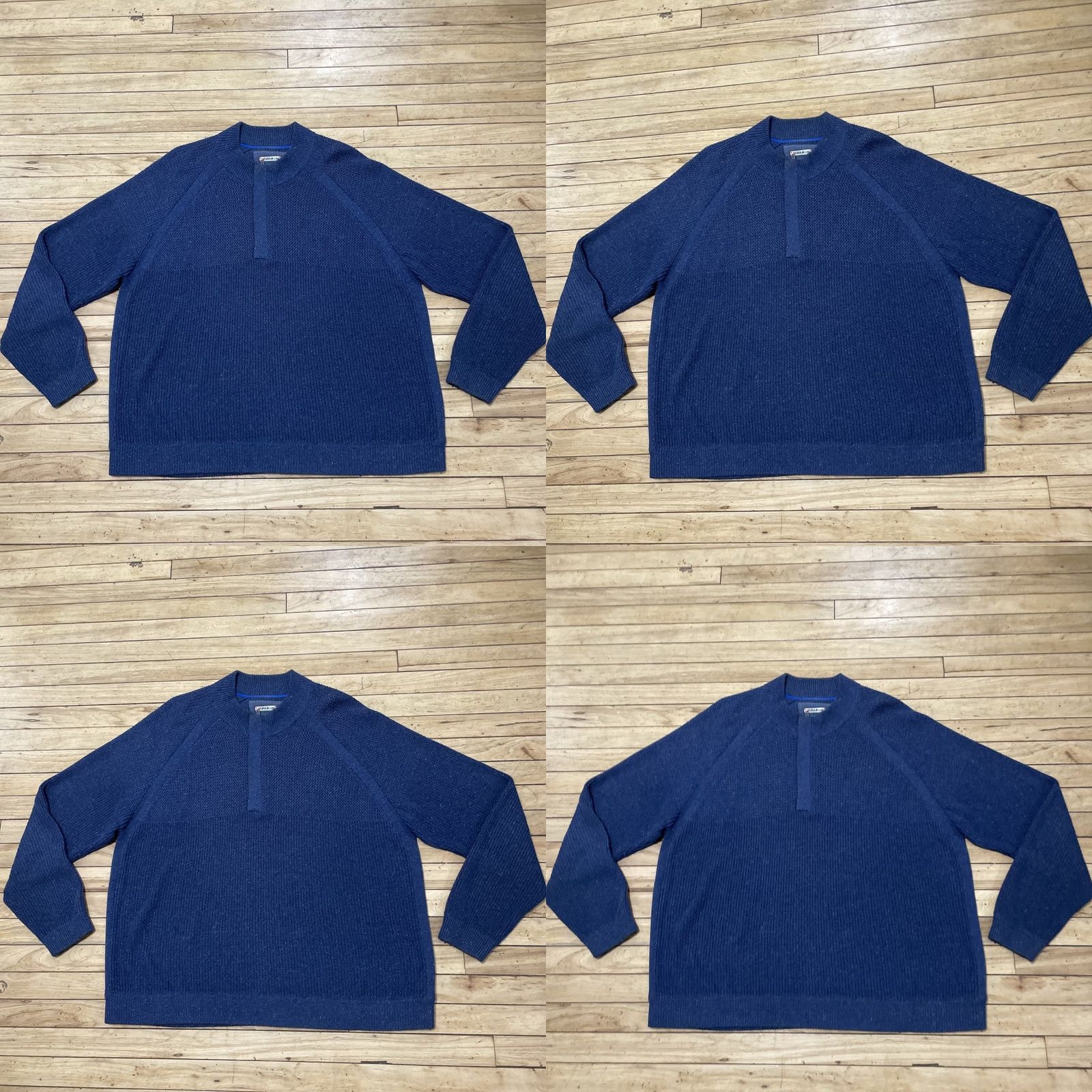 Vintage VINTAGE 32 Bar Blues Sweater Men 2XL Blue Fisherman 1/4 Zip Knit Pullover Size US XXL / EU 58 / 5 - 11 Thumbnail