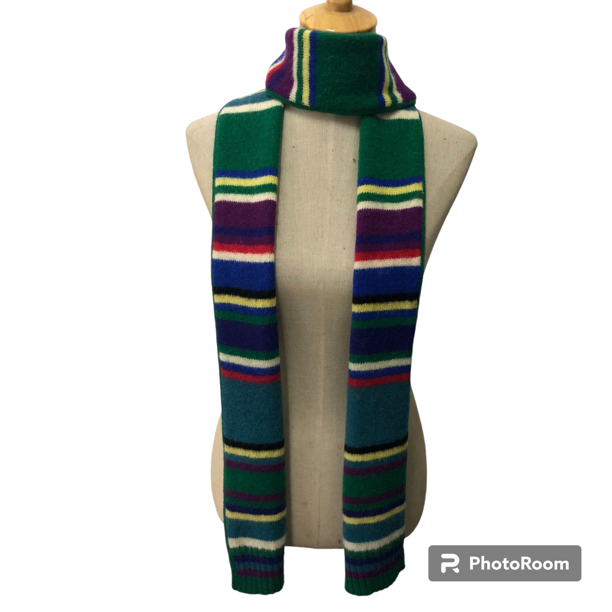 Polo Ralph Lauren Polo Ralph Lauren Striped Wool Scarf Muffler V2780 Size ONE SIZE - 1 Thumbnail