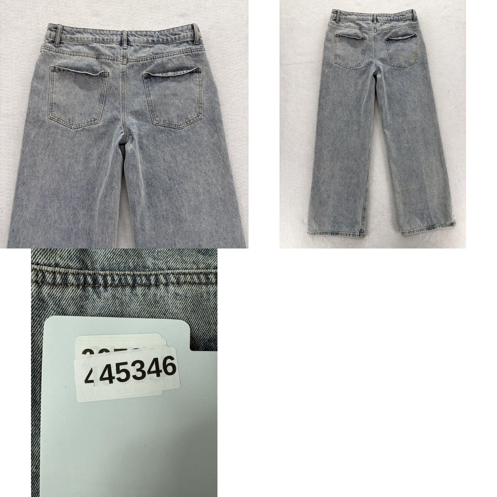 Vintage Edikted Jeans Womens Medium Light Wash Gray High Rise Wide Leg Y2K Skater Jeans Size 32" / US 10 / IT 46 - 9 Thumbnail