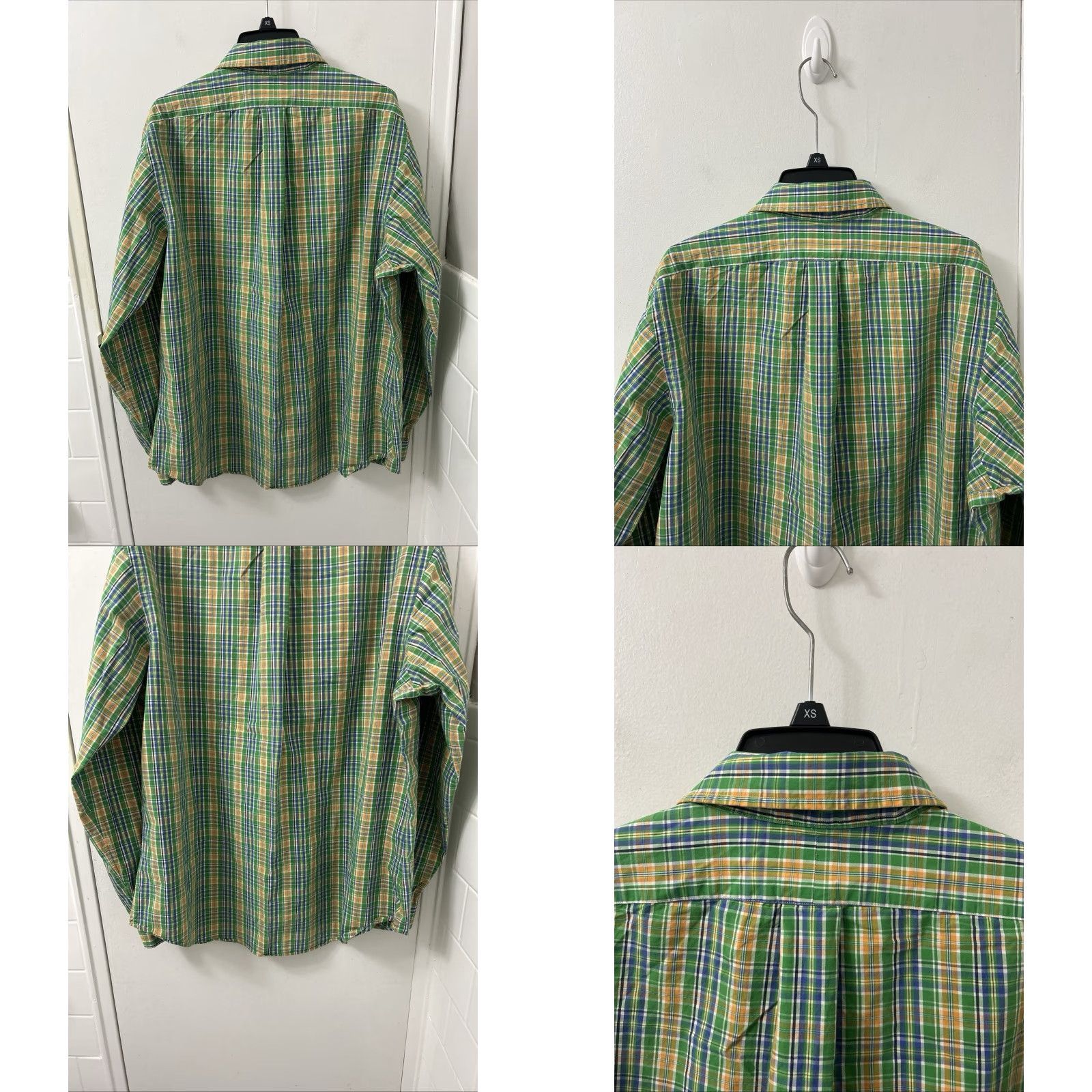 Ralph Lauren VINTAGE Ralph Lauren Shirt Mens XL Green Orange Plaid Button-Down L/S Classic Fit Size US XL / EU 56 / 4 - 8 Thumbnail