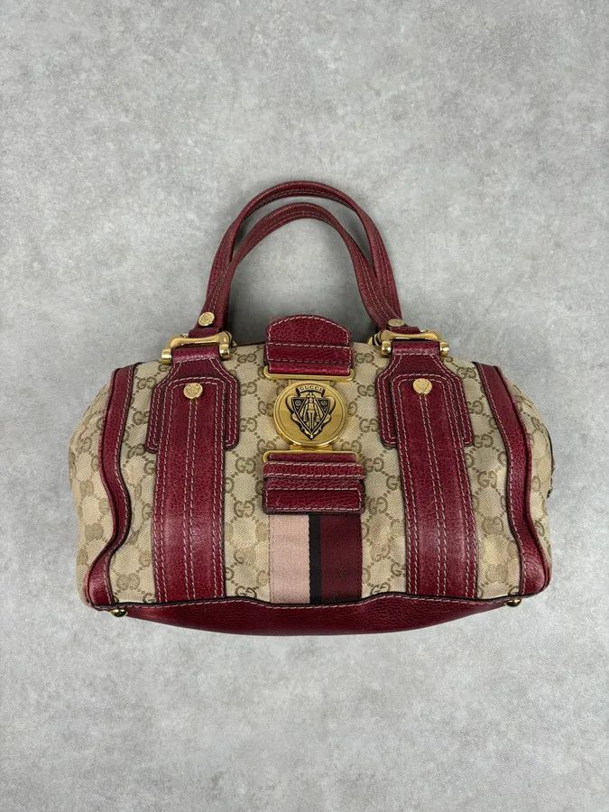 Gucci SS2009 Gucci Red & Beige Monogram Heritage Bag by Frida Giannini Size ONE SIZE - 7 Thumbnail
