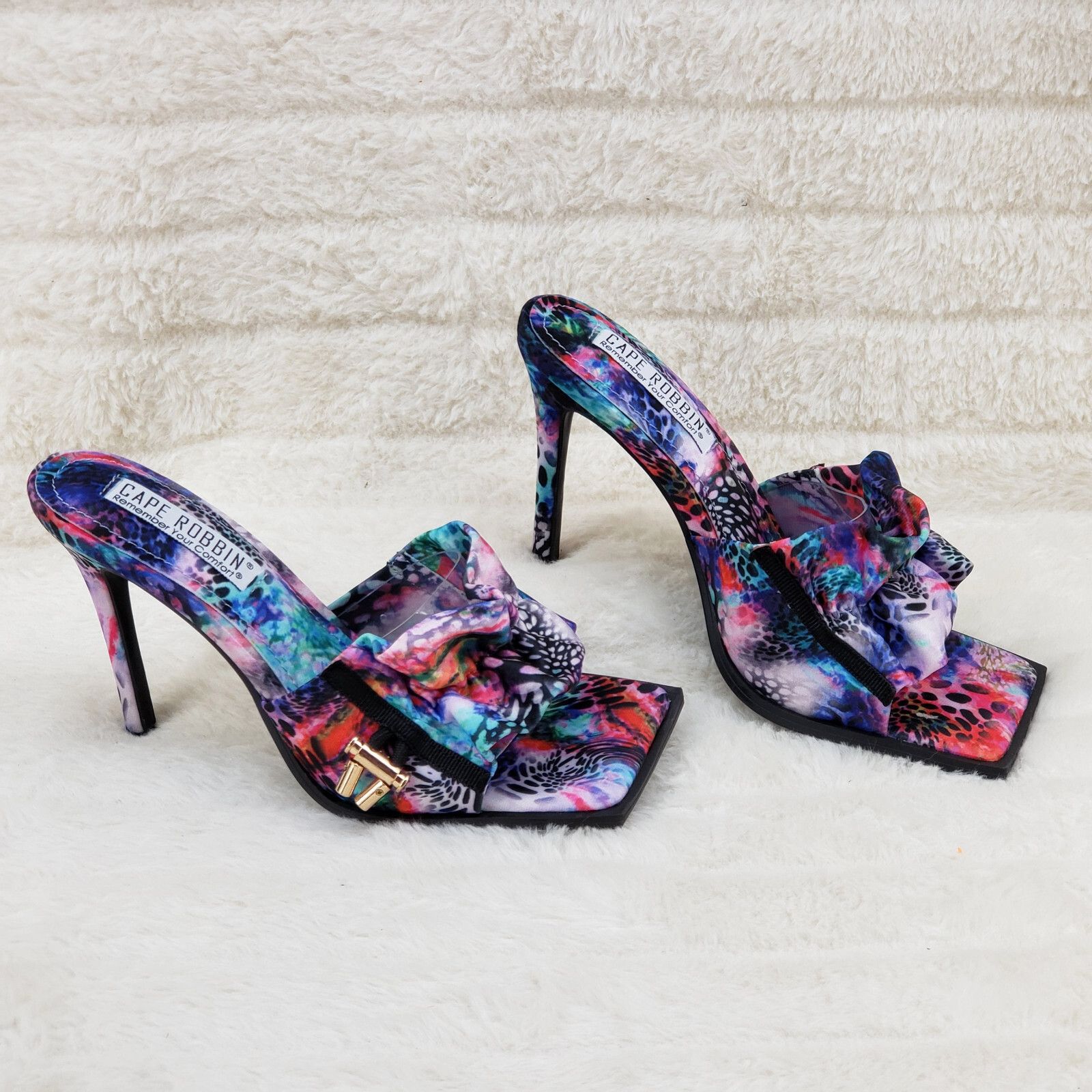 Other iliana Slip On Sqaure Open Toe High Heel Clogs Mules Slides Size US 7 / IT 37 - 4 Thumbnail