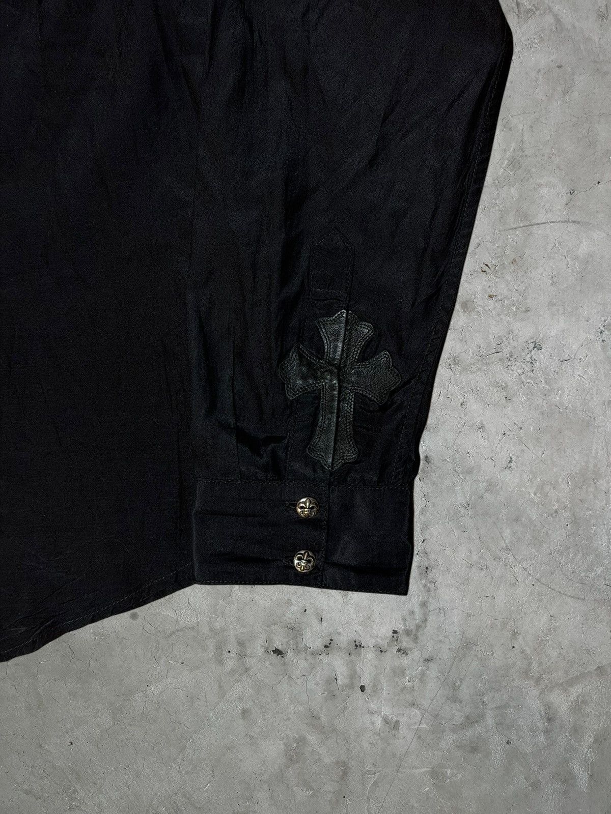 Chrome Hearts Chrome Hearts Leather Patch Silk Shirt Size US XL / EU 56 / 4 - 6 Thumbnail