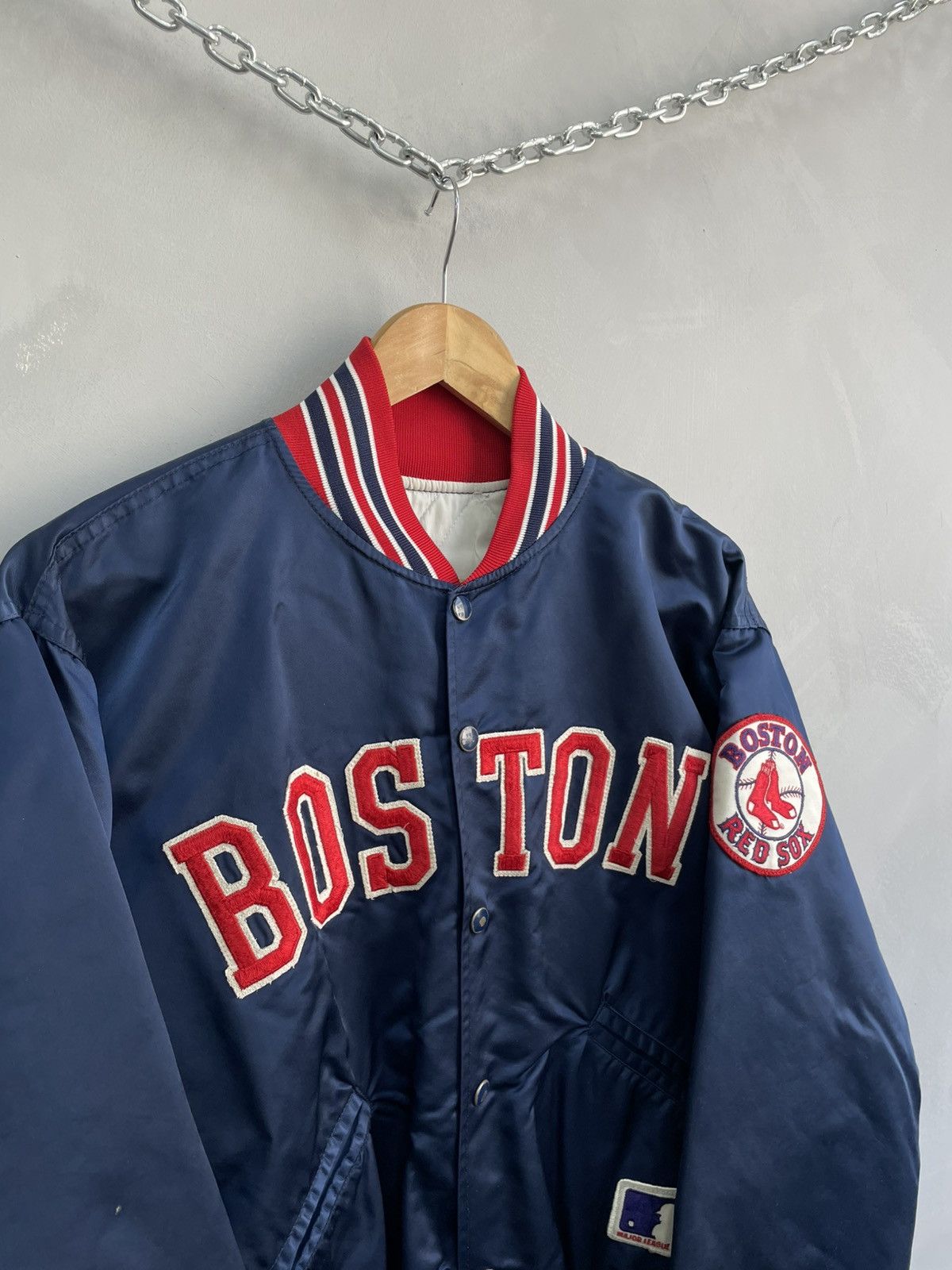 MLB Vintage MLB Red Sox satin bomber jacket starter rare Size US XL / EU 56 / 4 - 3 Thumbnail