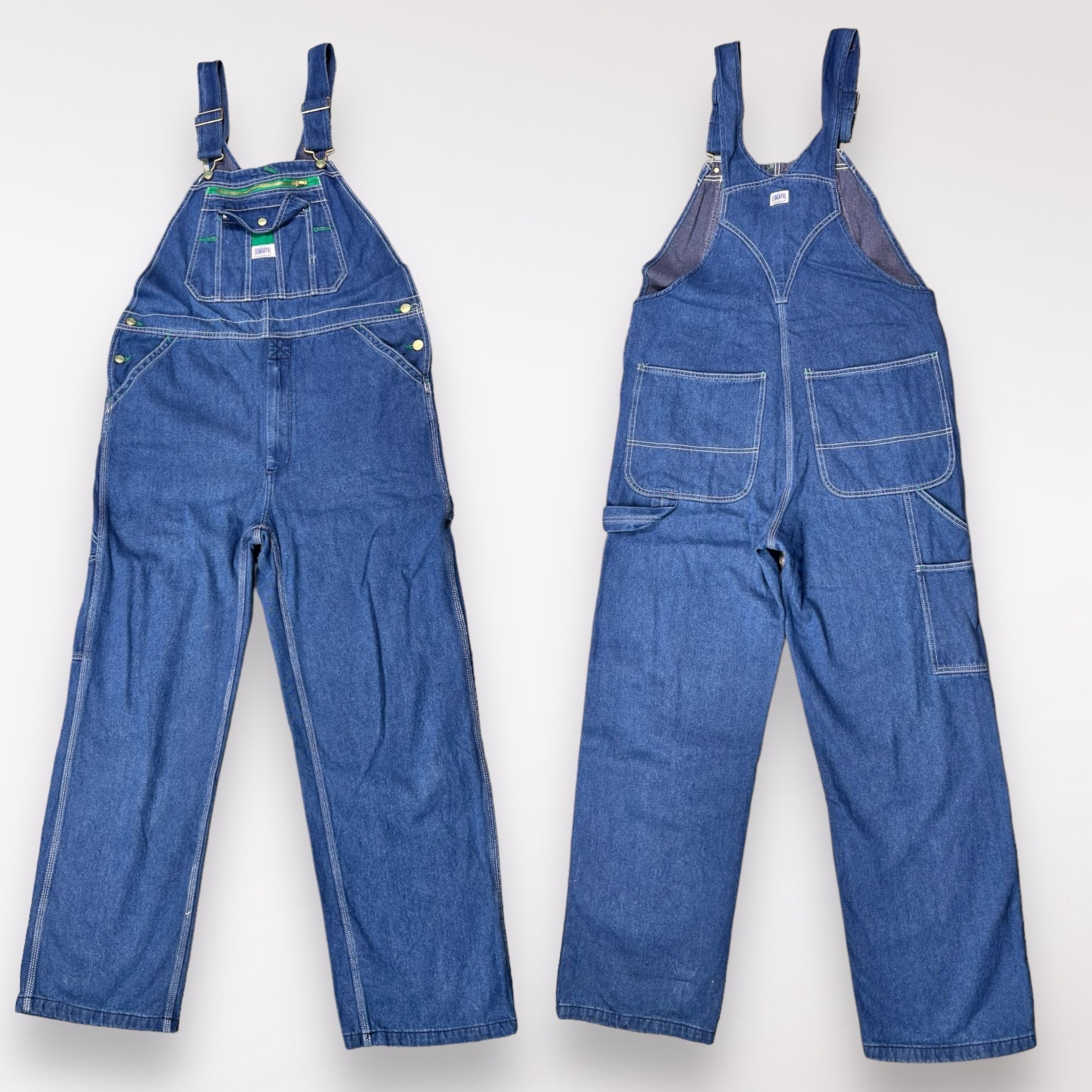 Liberty Liberty Stonewashed Denim Bib Overalls Carpenter Size 34 x 3 ...