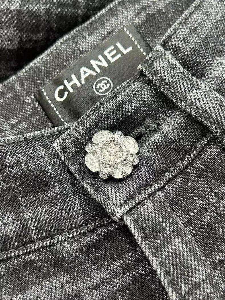 Chanel Chanel Black diamond buckle plaid jeans Size 42" / US 20 - 3 Thumbnail
