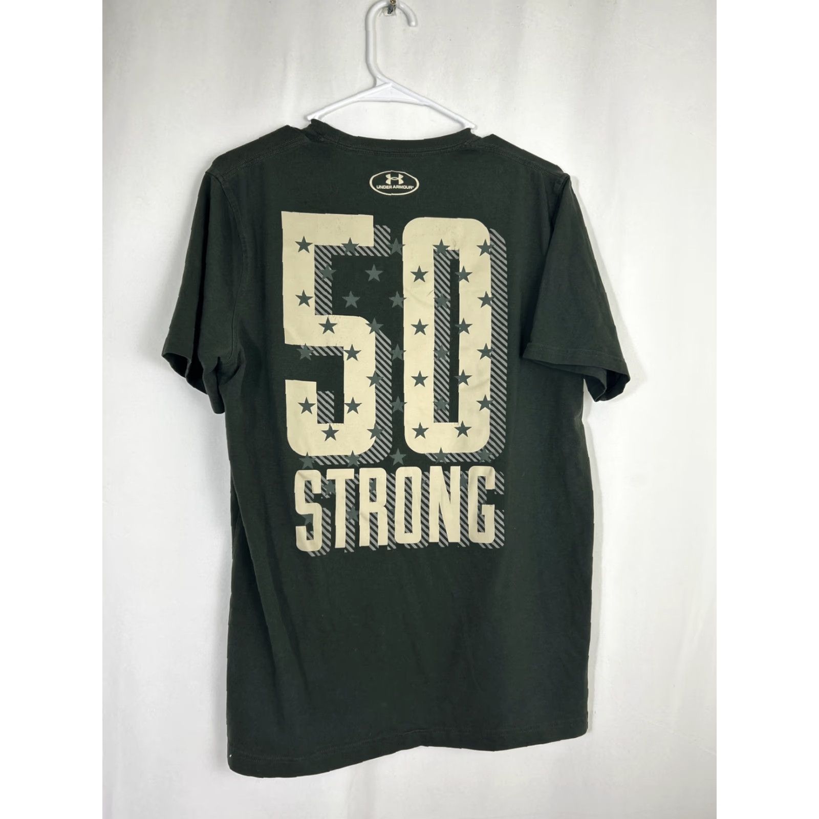 Under Armour Under Armour Mens Small Loose Heat Gear Freedom American 50 Strong Green T-Shirt Size US S / EU 44-46 / 1 - 7 Thumbnail