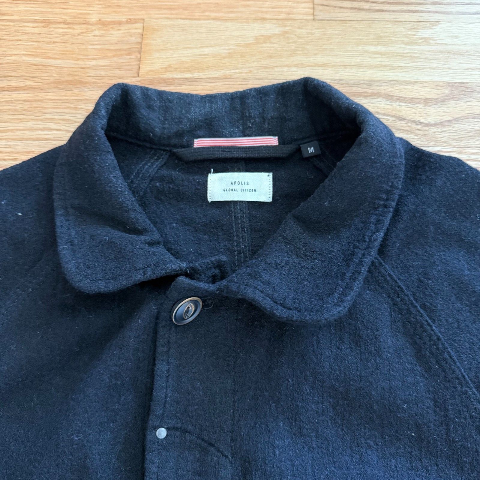 Apolis Black Indigo Wool Chore Coat Medium