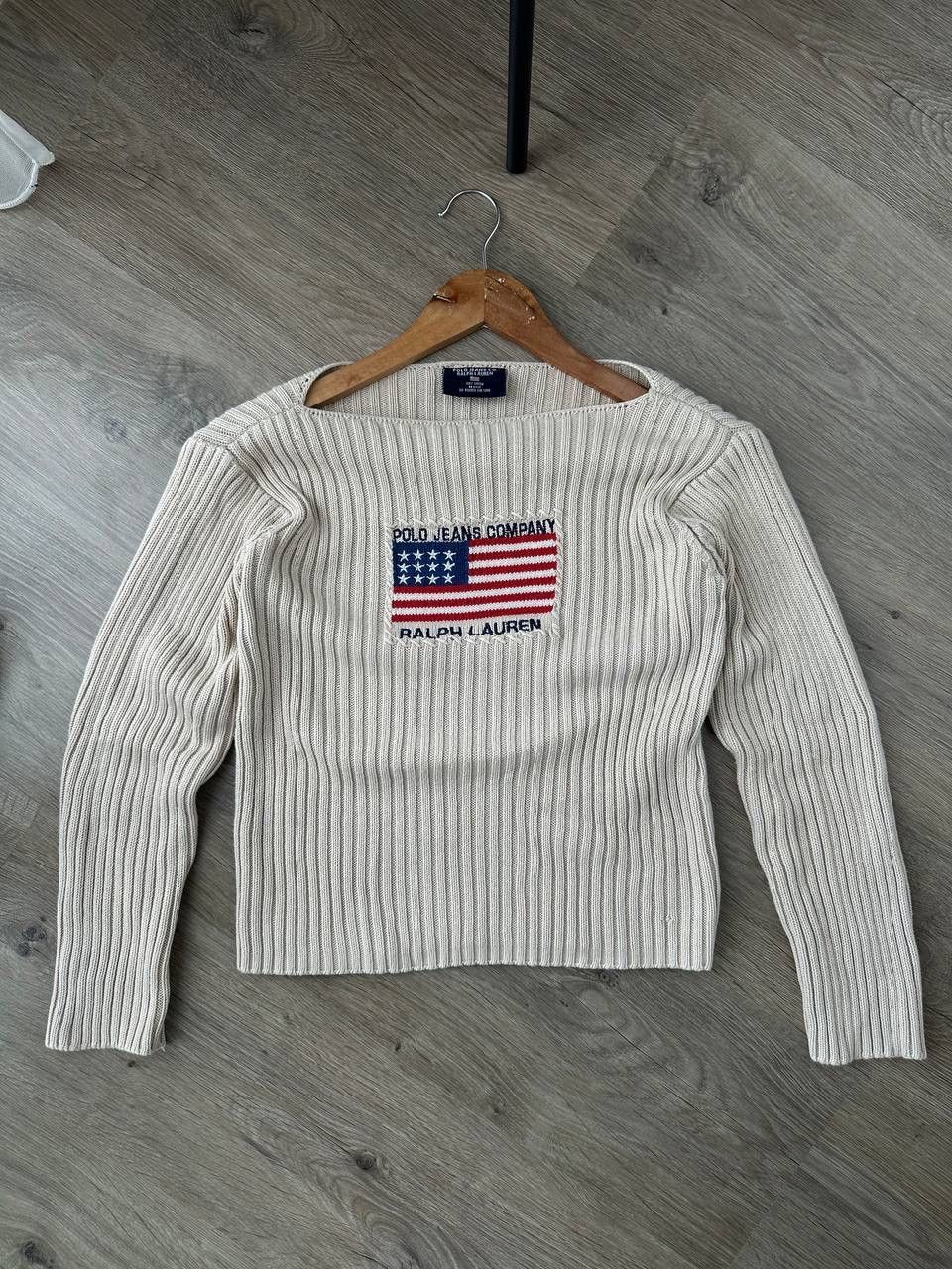 Polo Ralph Lauren × Vintage Vintage Polo Jeans Co. Ralph Lauren USA Flag Knit Sweater Size M / US 6-8 / IT 42-44 - 12 Thumbnail