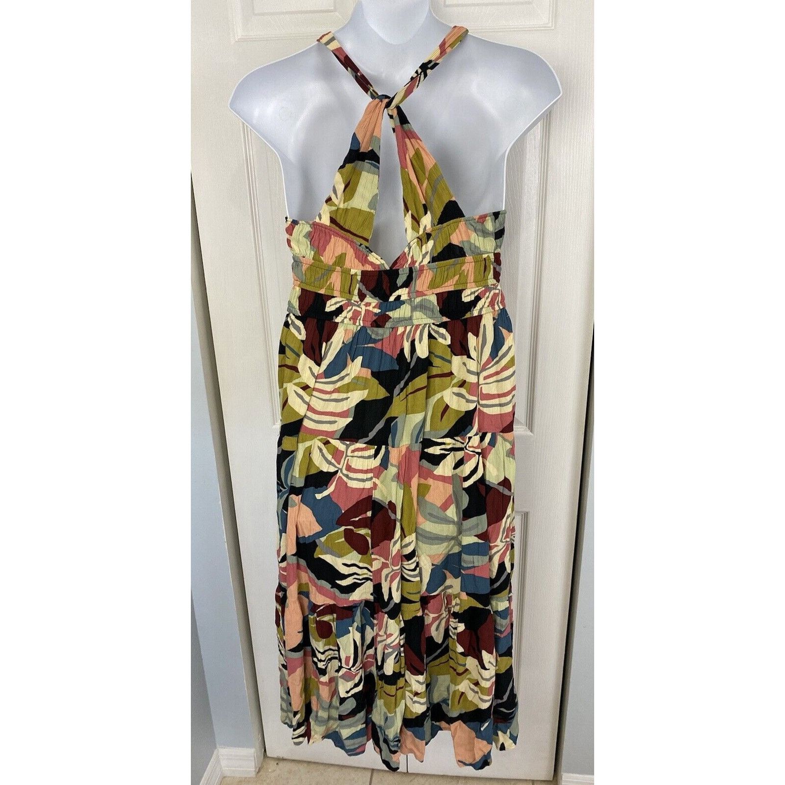 Loft Loft Beach Midi Sundress Tropical Halter Dress M Multicolor Size M / US 6-8 / IT 42-44 - 4 Thumbnail