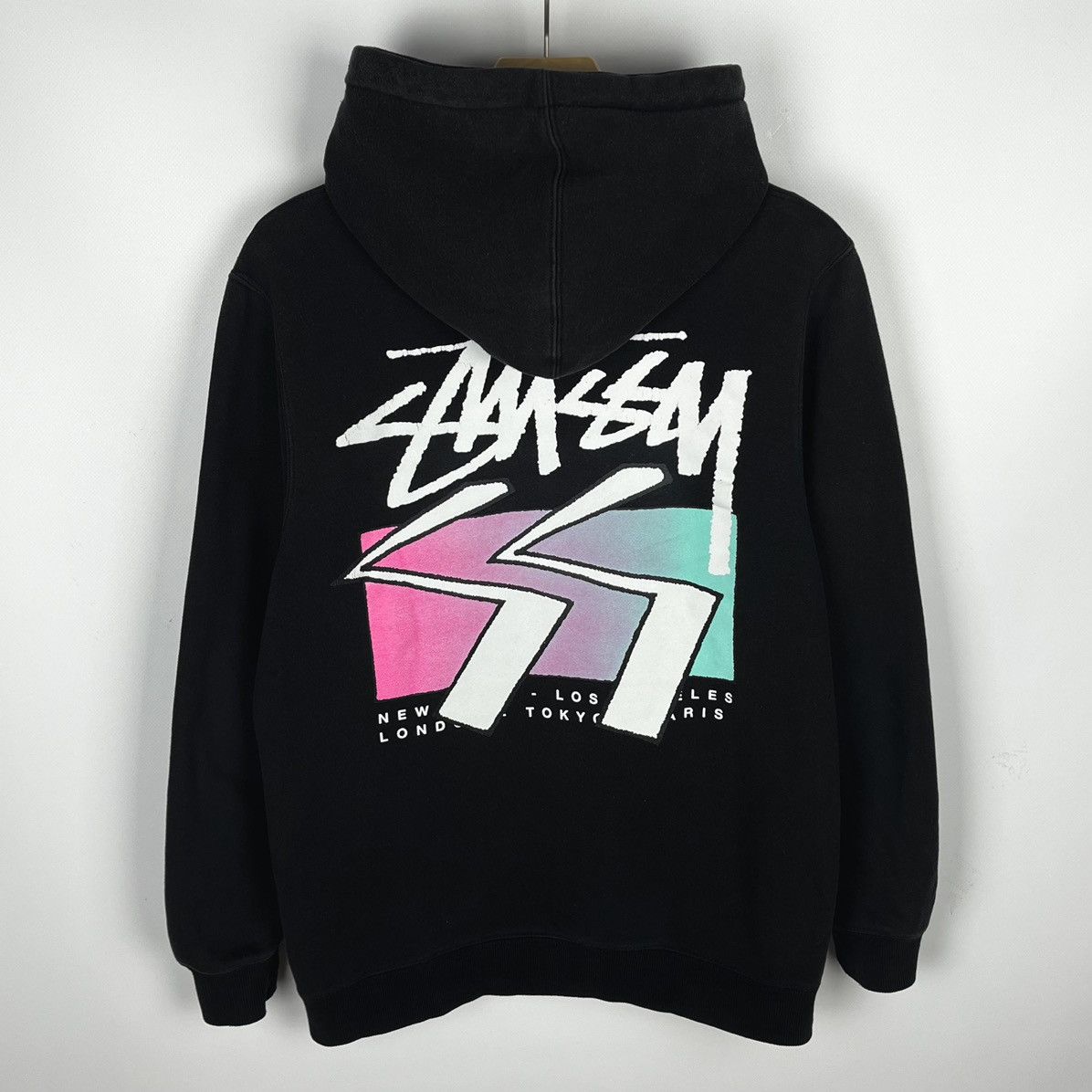 Stussy Vintage Y2K Stussy Big Logo Hoodie Black Size S Size US S / EU 44-46 / 1 - 1 Thumbnail