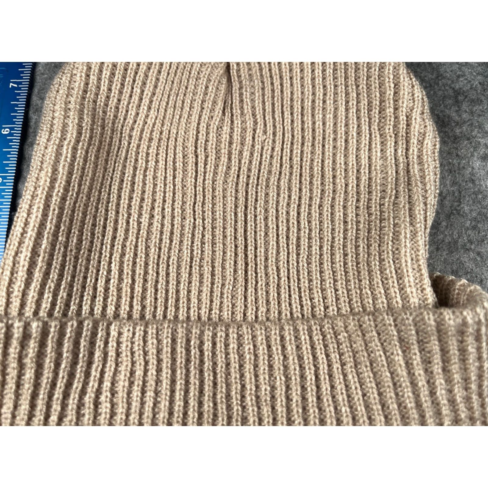 Vintage Beannie Toque Adult One Size Beige Knit 100% Acrylic Embroidered Cuffed Hat/Cap Unbranded Unisex Adults Beanie Size ONE SIZE - 2 Thumbnail