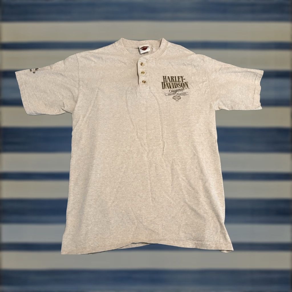 Harley Davidson Harley-Davidson Short Sleeve T-Shirt Men L Beige California USA Graphic Print Crew Neck Shirt 30.5" Long Pit to Pit 21" Size US L / EU 52-54 / 3 - 1 Thumbnail