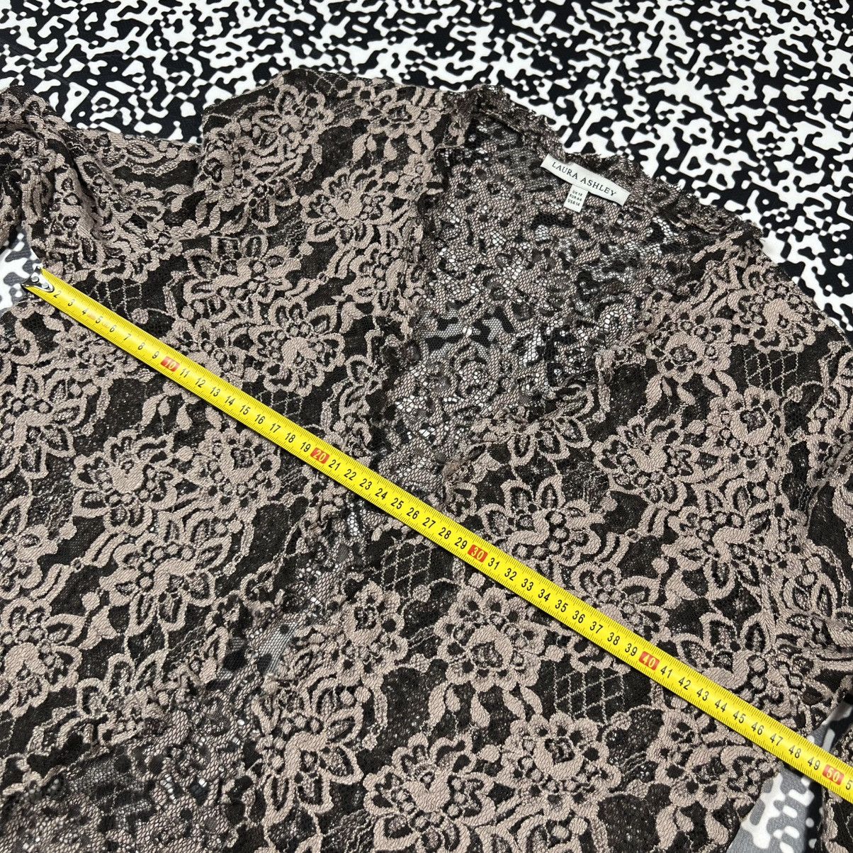 Laura Ashley Vintage Y2K Laura Ashley Floral Mesh Retro Sexy Catdigan Size XL / US 12-14 / IT 48-50 - 19 Thumbnail