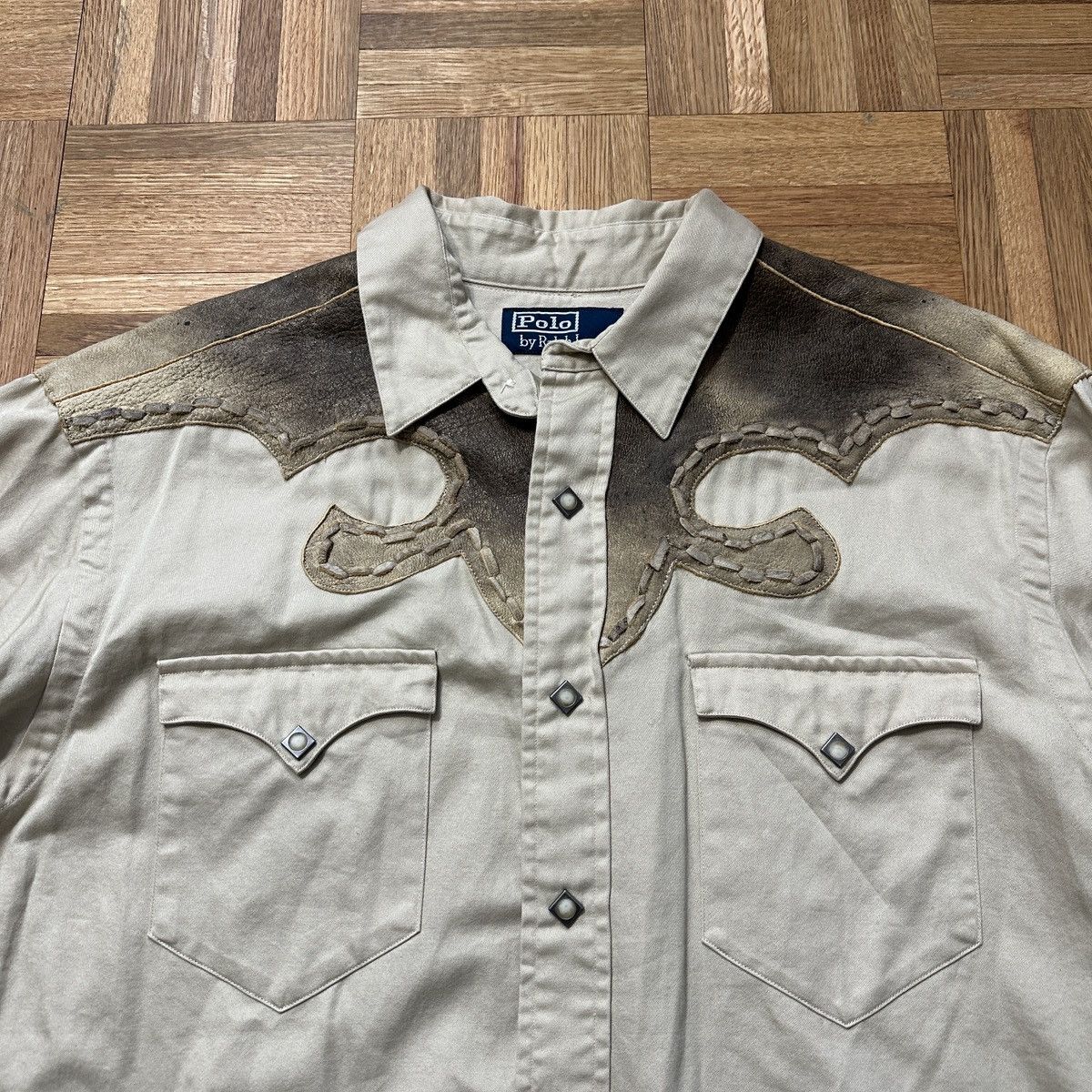 Polo Ralph Lauren Vintage Polo leather western shirt Size US L / EU 52-54 / 3 - 3 Thumbnail