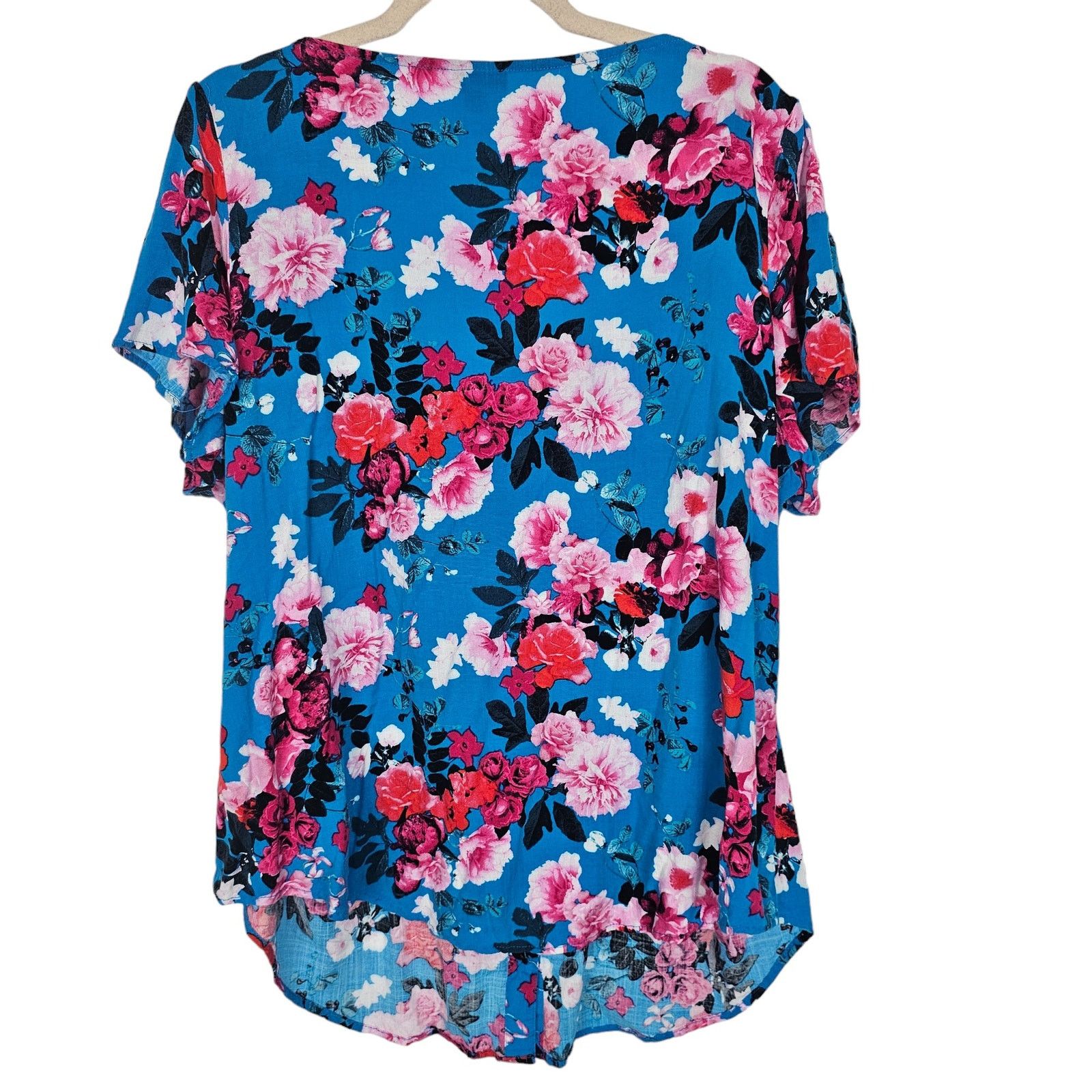Torrid Torrid Womens Floral Button Top Plus Sz 2X Smocked Shoulders Size XXL / US 16-18 / IT 52-54 - 9 Thumbnail