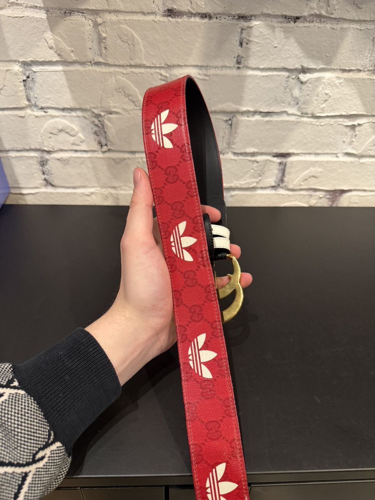 Adidas × Gucci Gucci x Adidas Leather Belt Size 32 - 11 Thumbnail