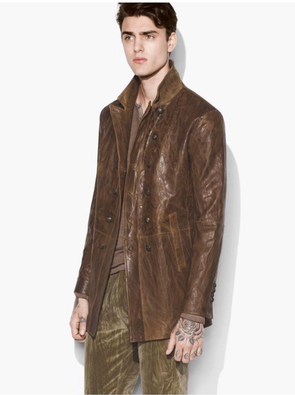 John Varvatos Burnished Double Breasted Coat EU 54 USA 44 Size US L / EU 52-54 / 3 - 1 Thumbnail
