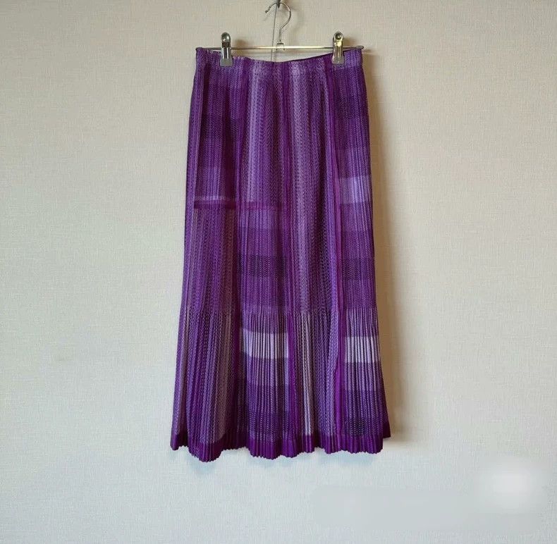 Issey Miyake PP Purple Pleated Skirt - dmc