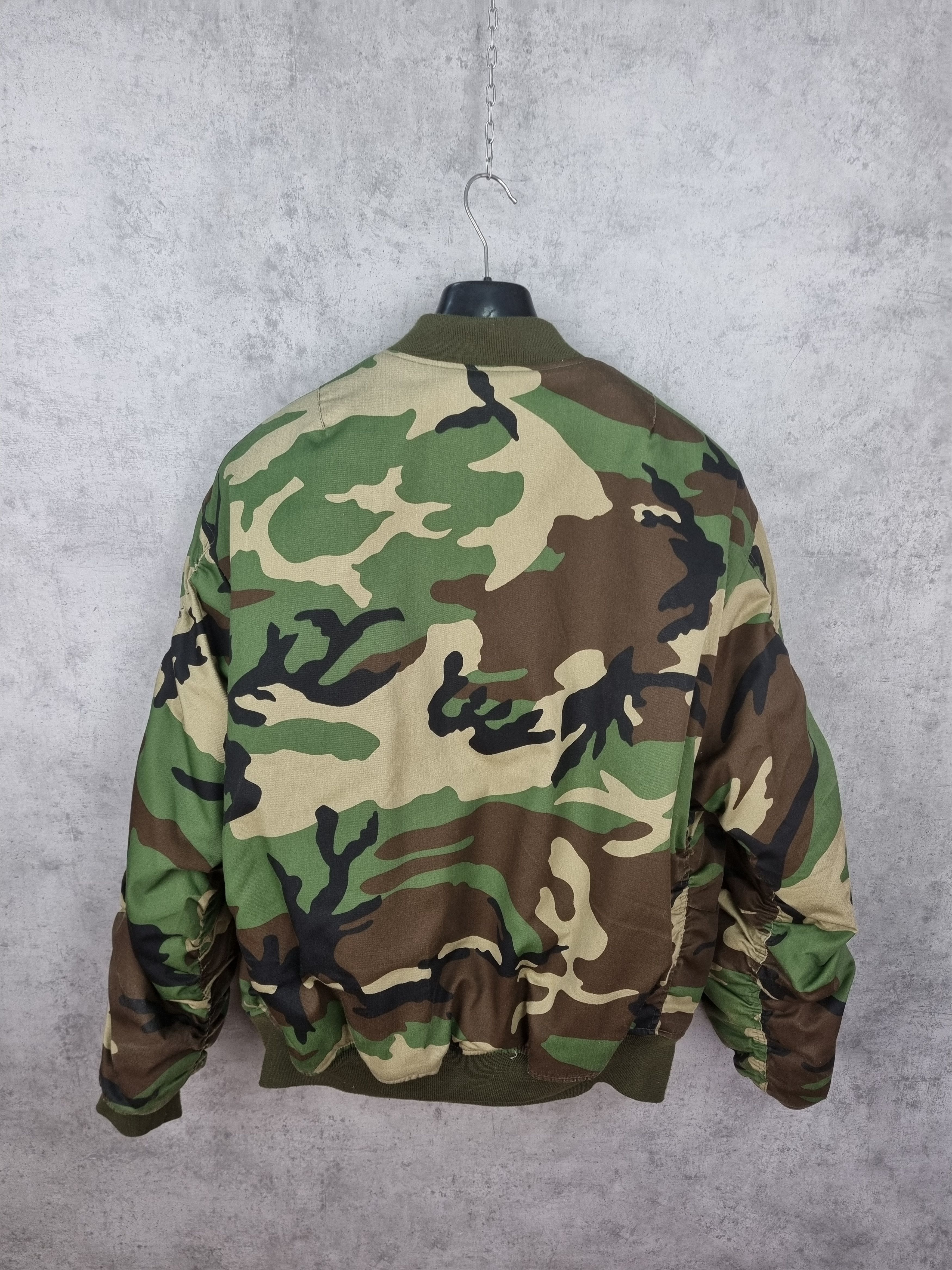 Vintage 2 Side Bomber Jacket Military Camo RAF SIMONS style Size US XL / EU 56 / 4 - 4 Thumbnail