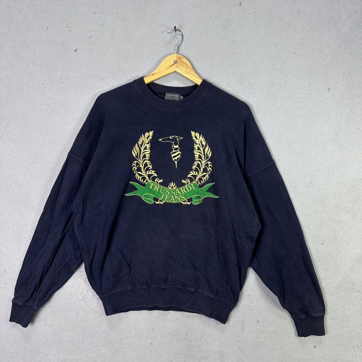 Trussardi Vintage Trussardi Jeans Crest Sweatshirt 90s Size US XL / EU 56 / 4 - 1 Thumbnail