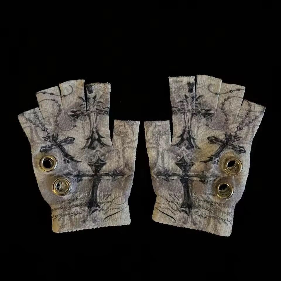 Other Gothic Punk 2000s Retro Distressed Gloves Size ONE SIZE - 1 Thumbnail