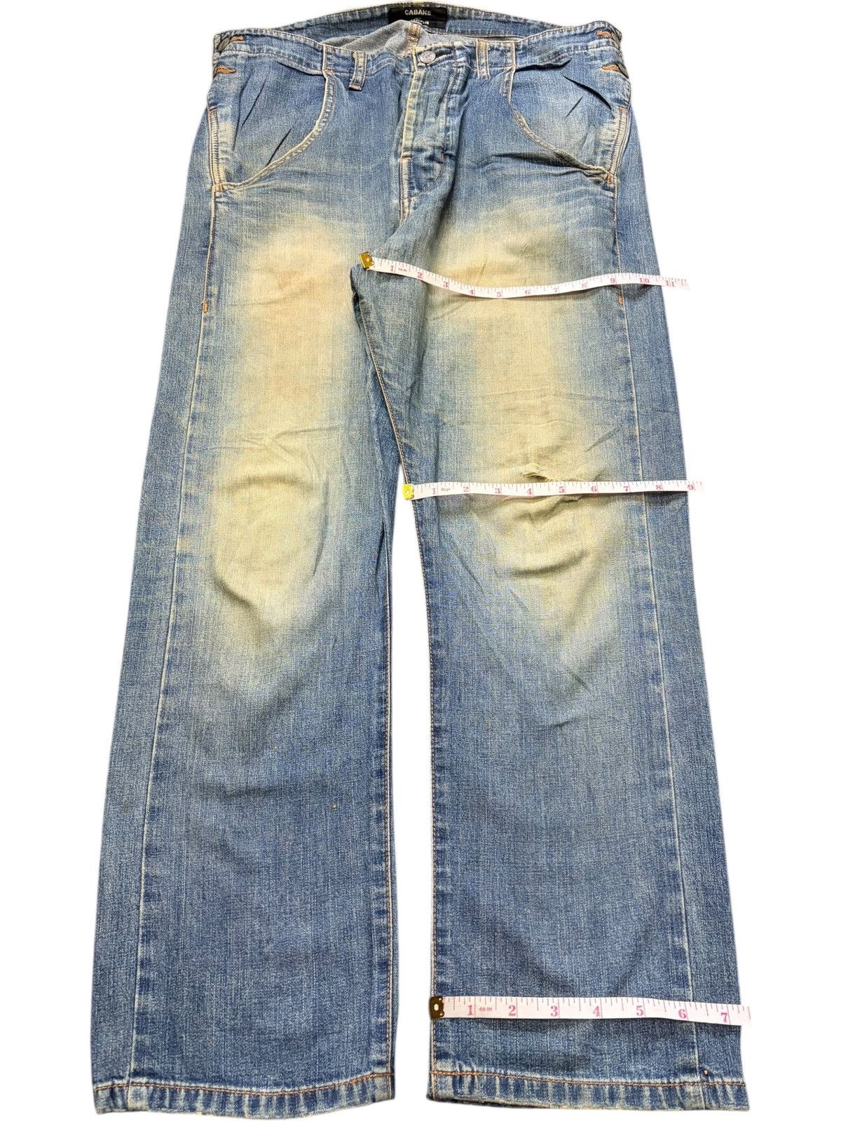 CABANE de ZUCCa Vintage Cabane de Zucca Mud Wash Distressed Jeans Size US 34 / EU 50 - 8 Thumbnail