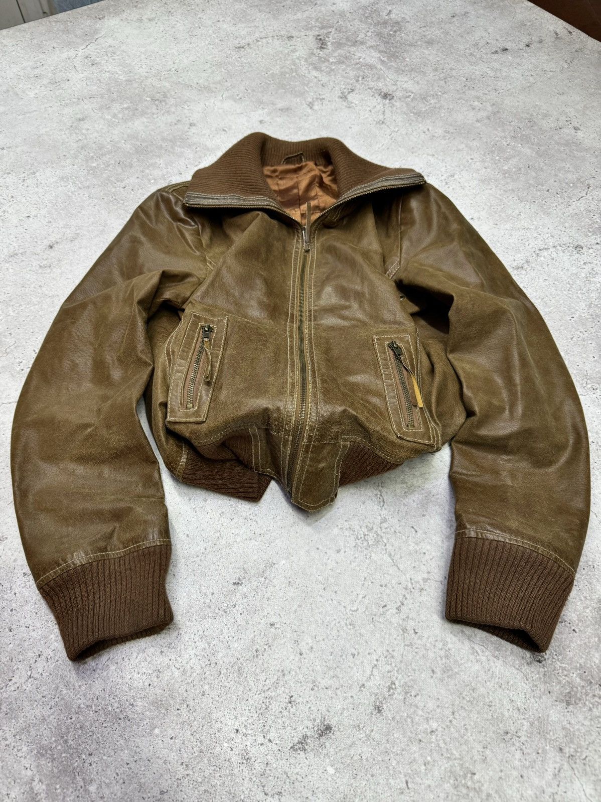 Undercover Vintage Stoned Leather Big Neck Jacket Size US S / EU 44-46 / 1 - 1 Thumbnail