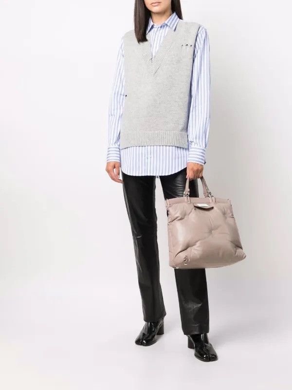 Maison Margiela Maison Margiela Spliced knit-detail shirt Size M / US 6-8 / IT 42-44 - 10 Thumbnail