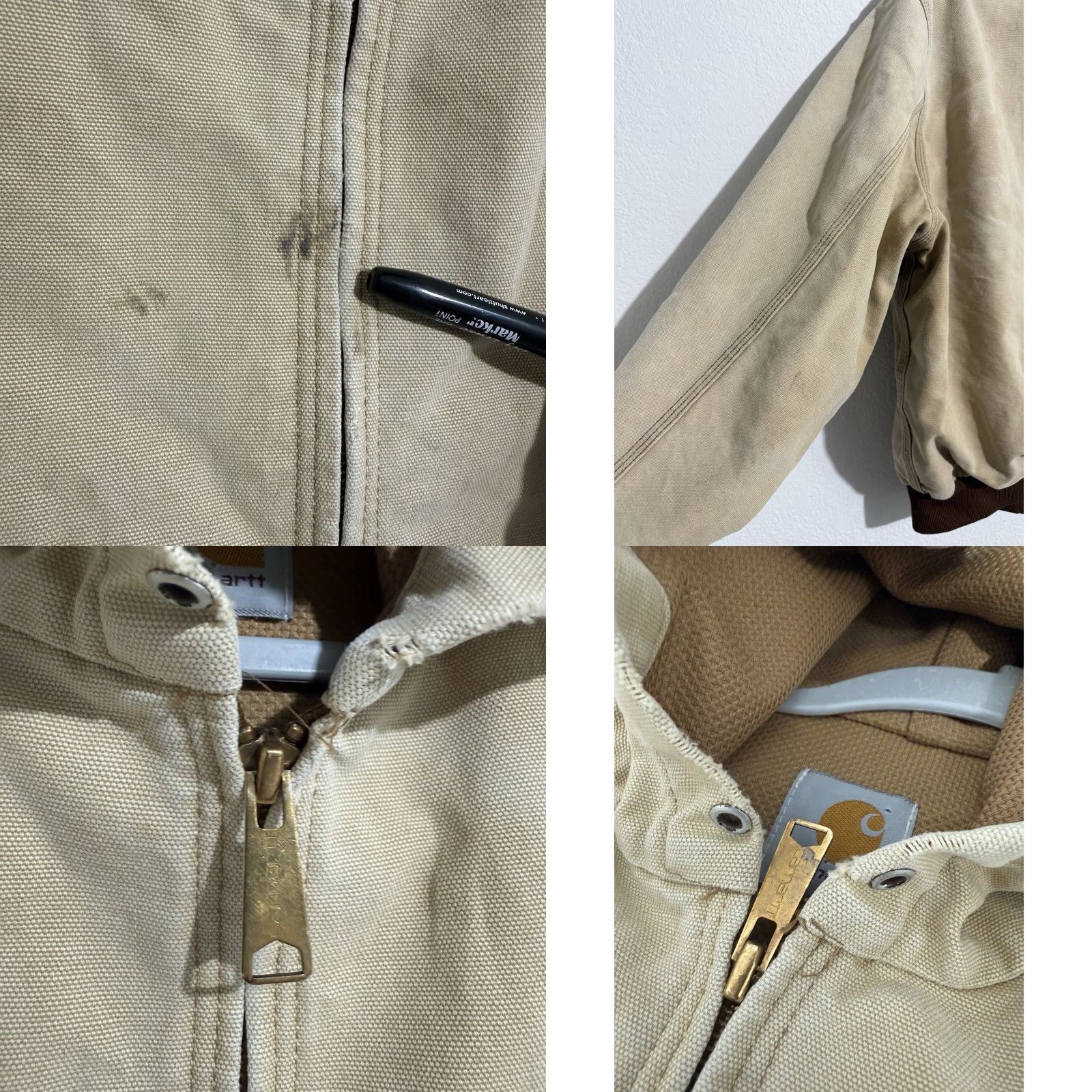Carhartt VINTAGE Carhartt Jacket Hooded Canvas 2XL Mens Brown Tan Thermal-lined JR106 Work Coat Hoodie Size US XXL / EU 58 / 5 - 8 Thumbnail