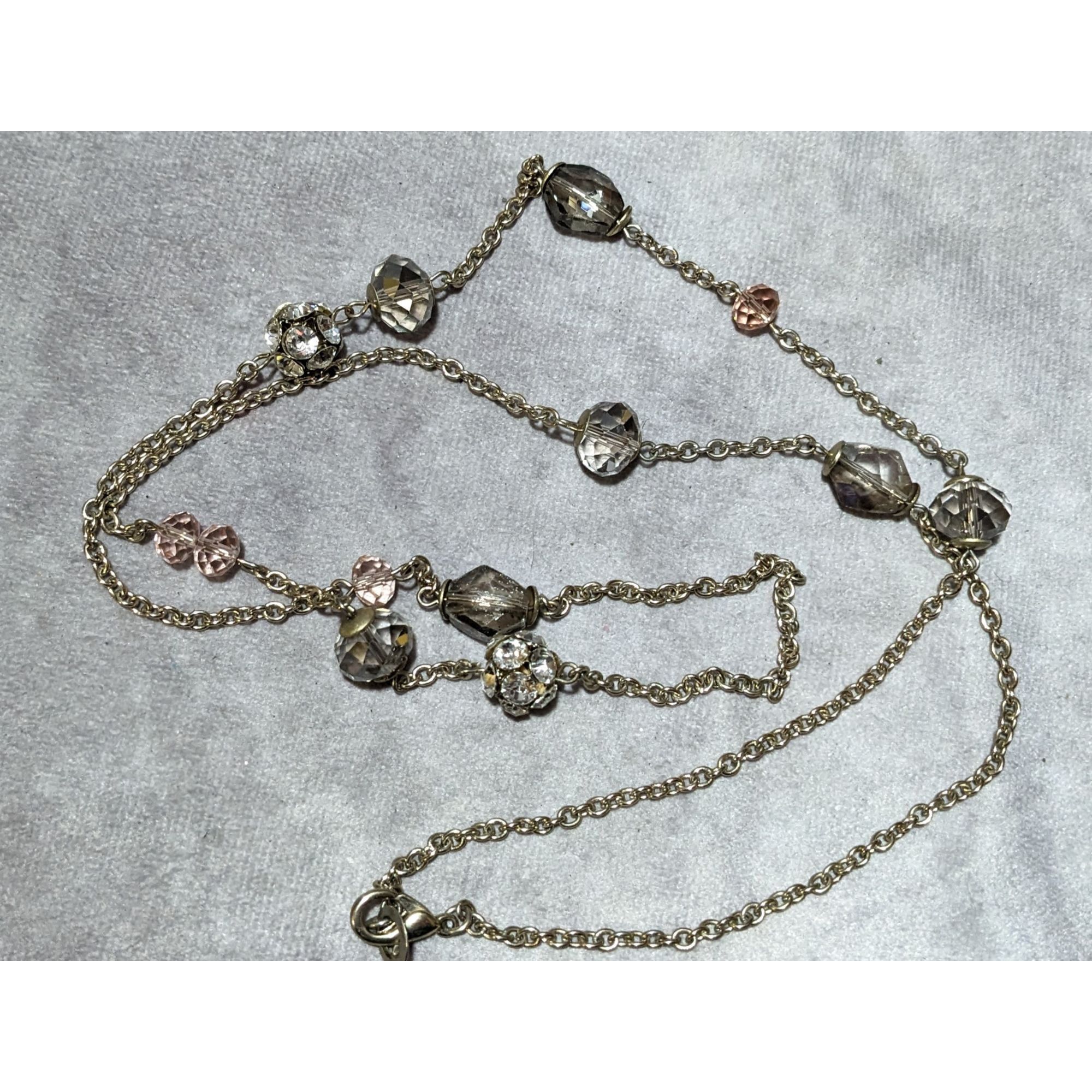 Other Y2K Glam Silver Chain Beaded Statement Necklace Size ONE SIZE - 9 Thumbnail